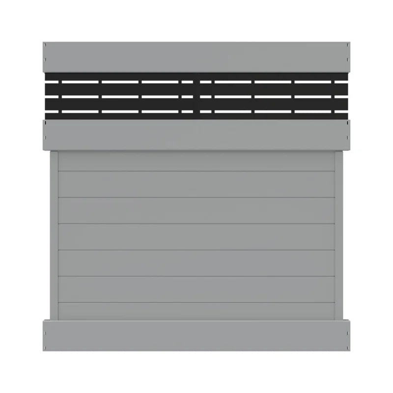 Horizontal Fence Boardwalk Gray Vinyl Privacy Panel Kit