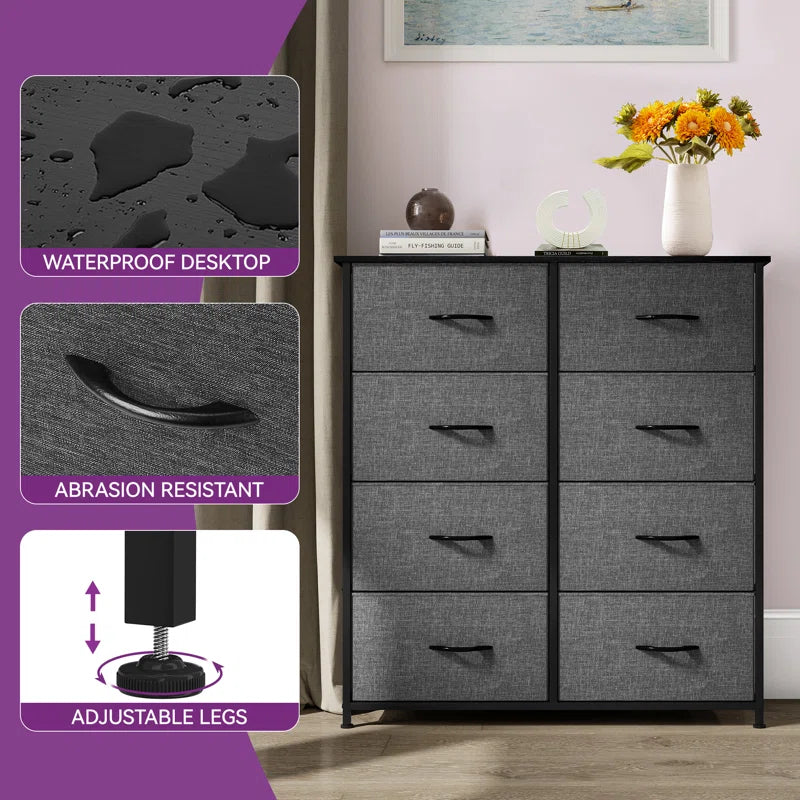 Black Gray Hou 8 - Drawer Dresser