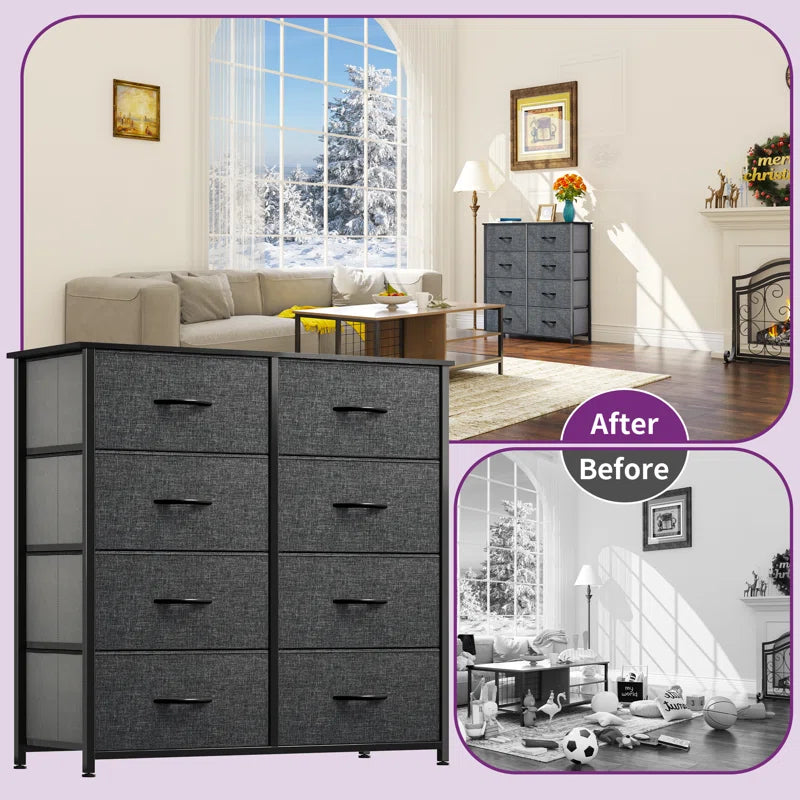 Black Gray Hou 8 - Drawer Dresser