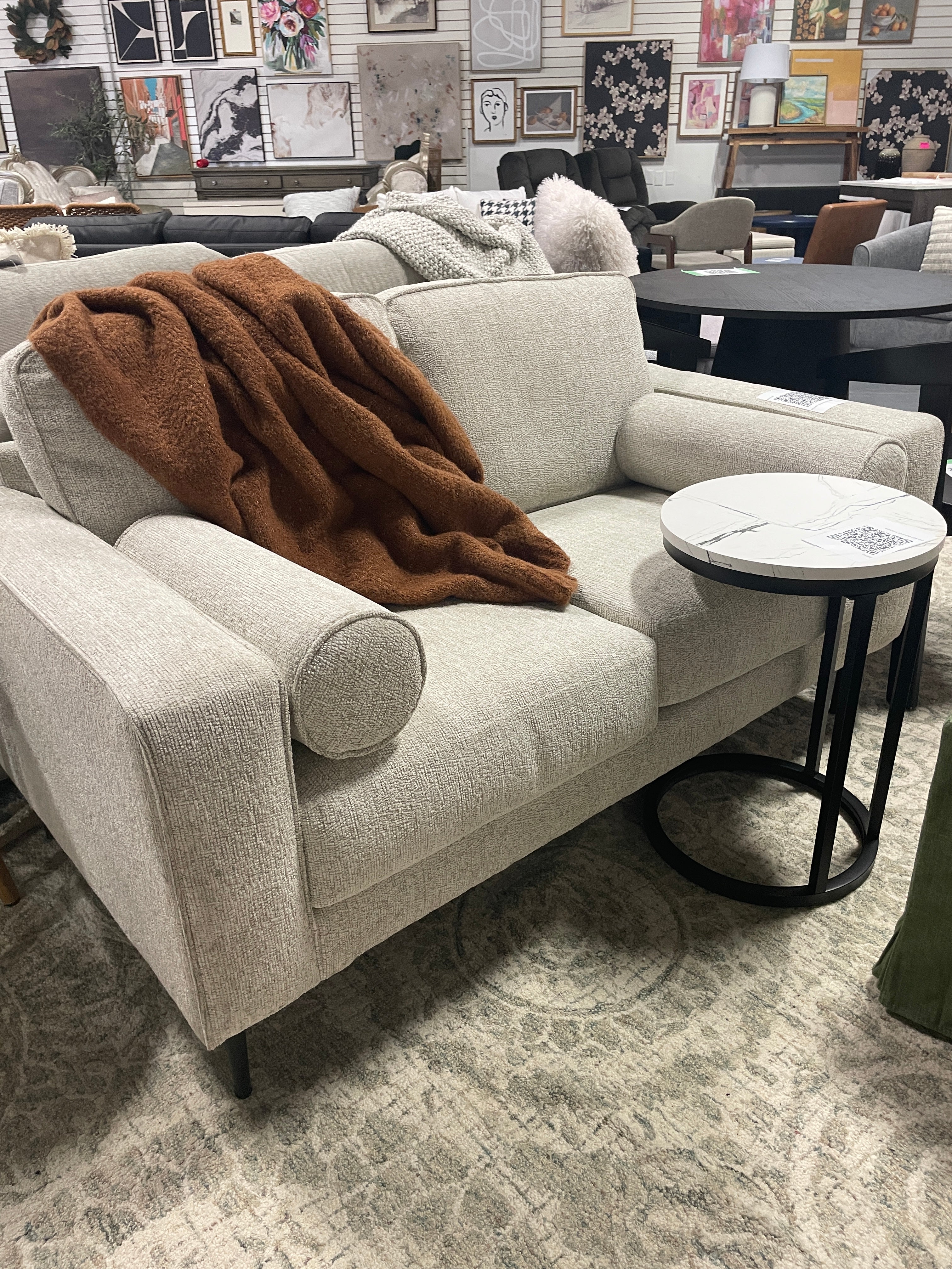 60'' Upholstered Loveseat SHOWROOM ITEM