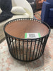 Modrest Bronson Modern Walnut & Black Round Coffee Table SHOWROOM ITEM
