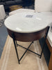 Birkdale Round Marble/Wood End Table White SHOWROOM ITEM