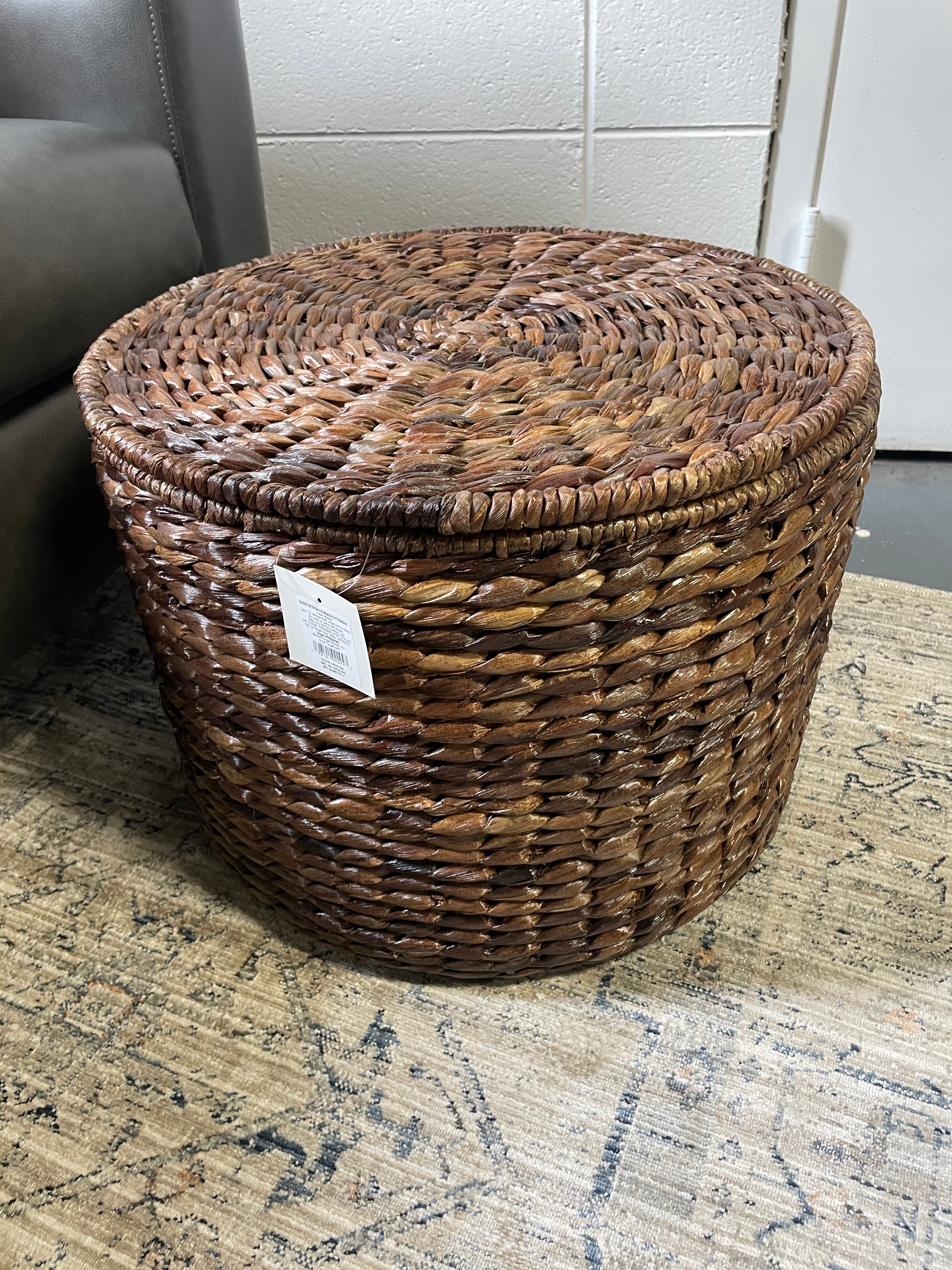 Woven Storage Ottoman Espresso SHOWROOM ITEM