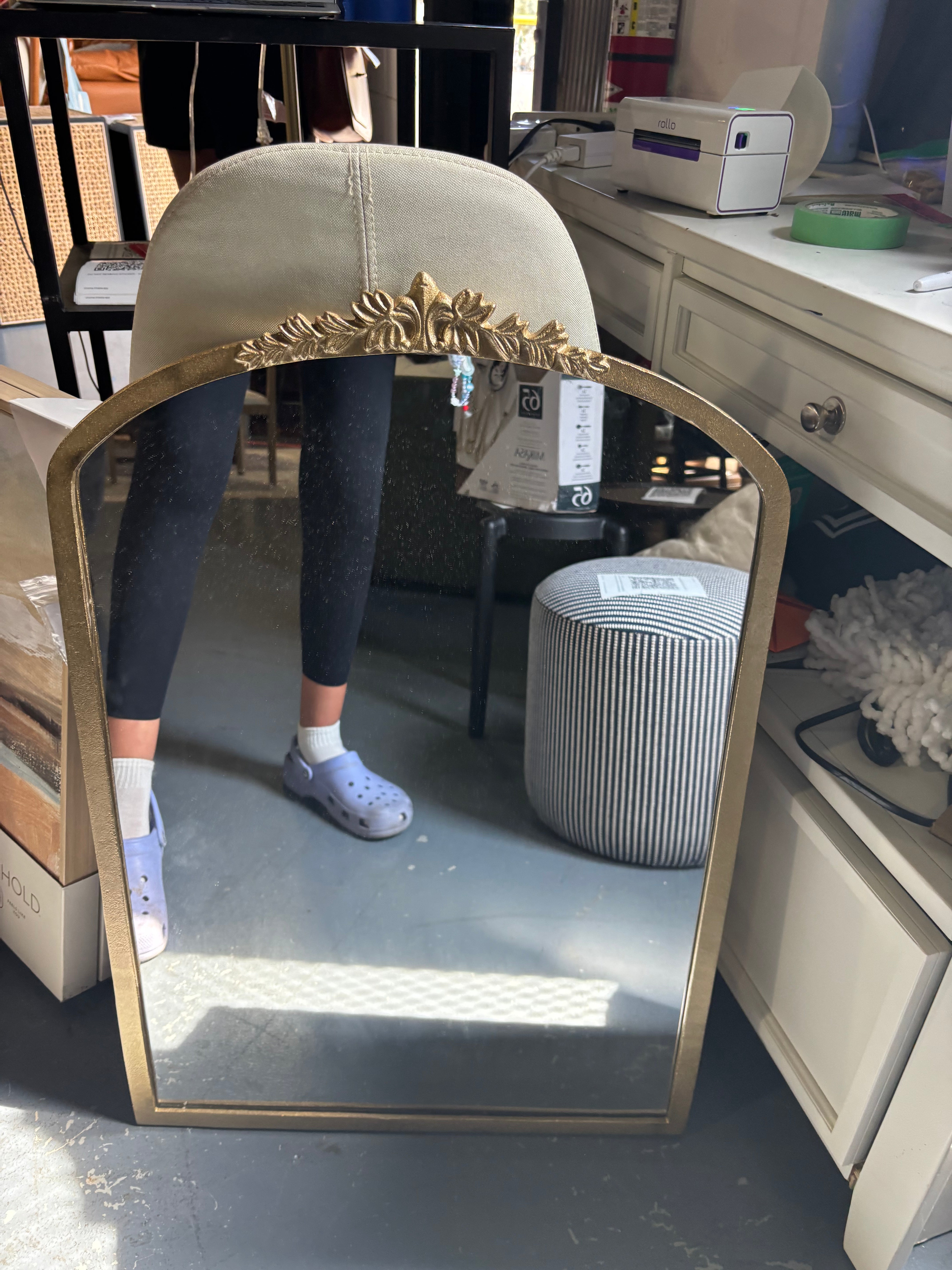 20"x30" Decorative Gold Wall Mantle Mirror Gold Showroom Item