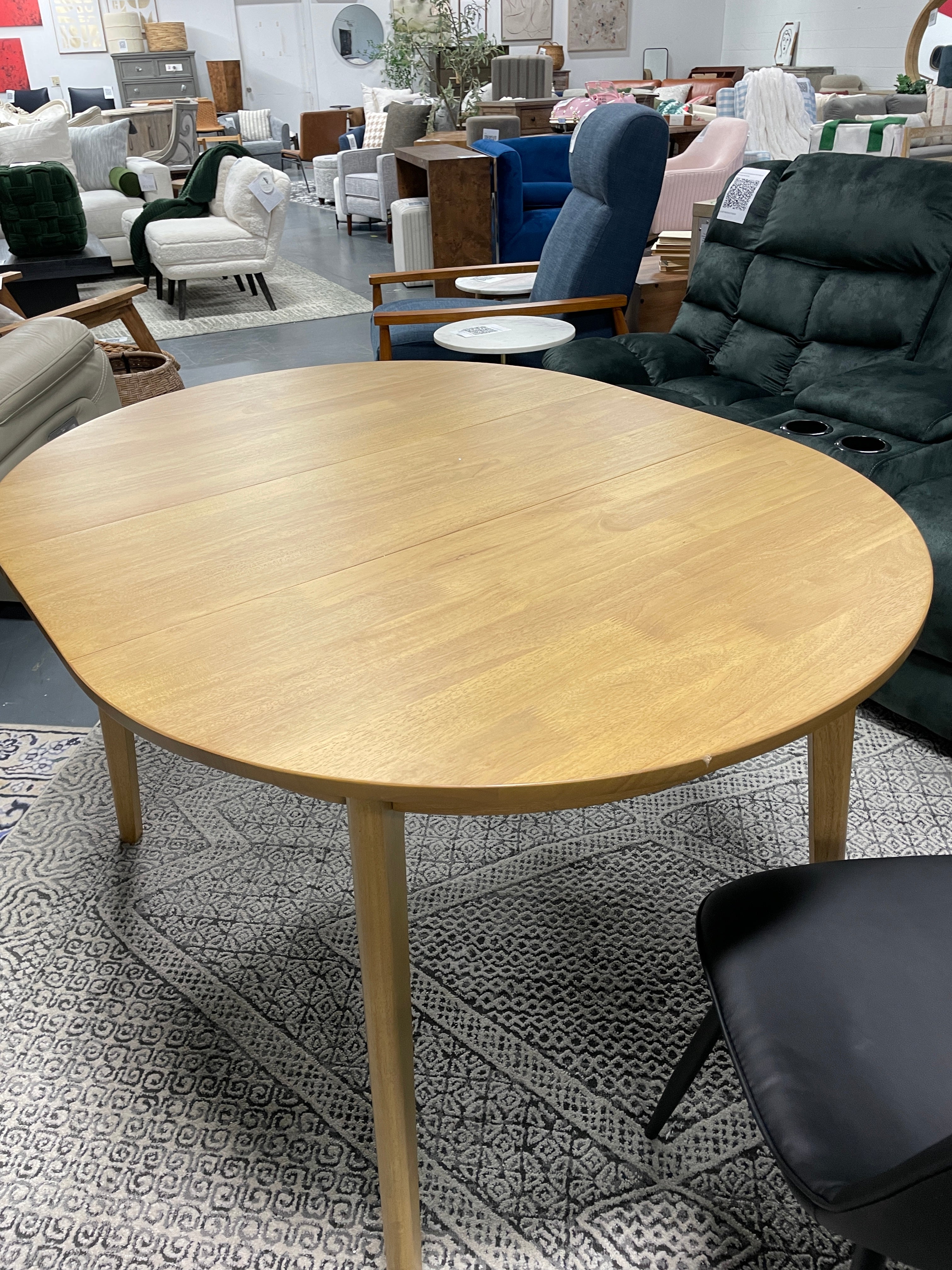 Astrid Mid-Century Round Extendable Dining Table SHOWROOM ITEM