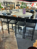 (Set of 4) Upholstered Height Bar Stools with Backrest and Footrest - Black SHOWROOM ITEM