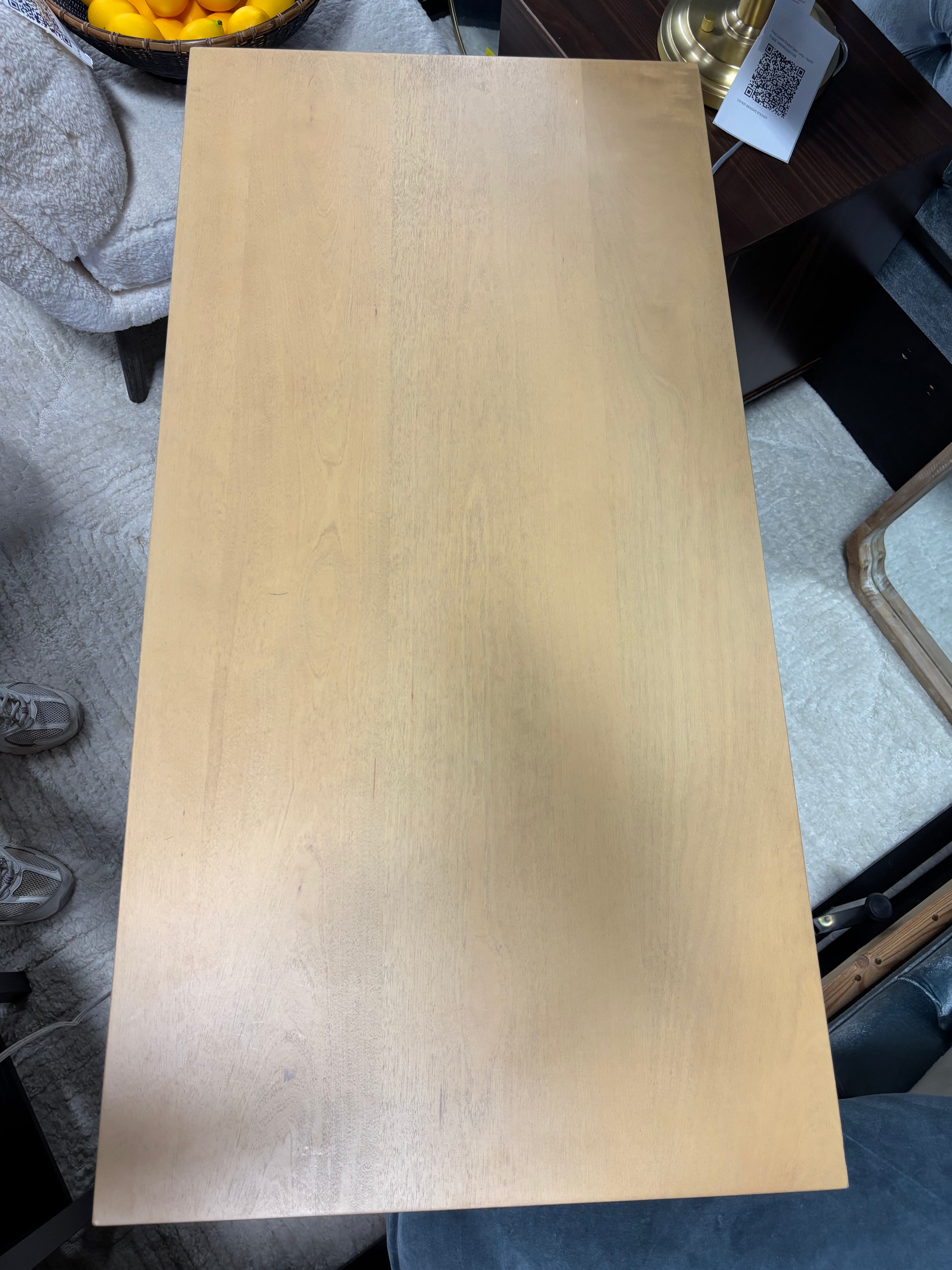 Wavy Writing Desk with Drawer - Natural SHOWROOM ITEM