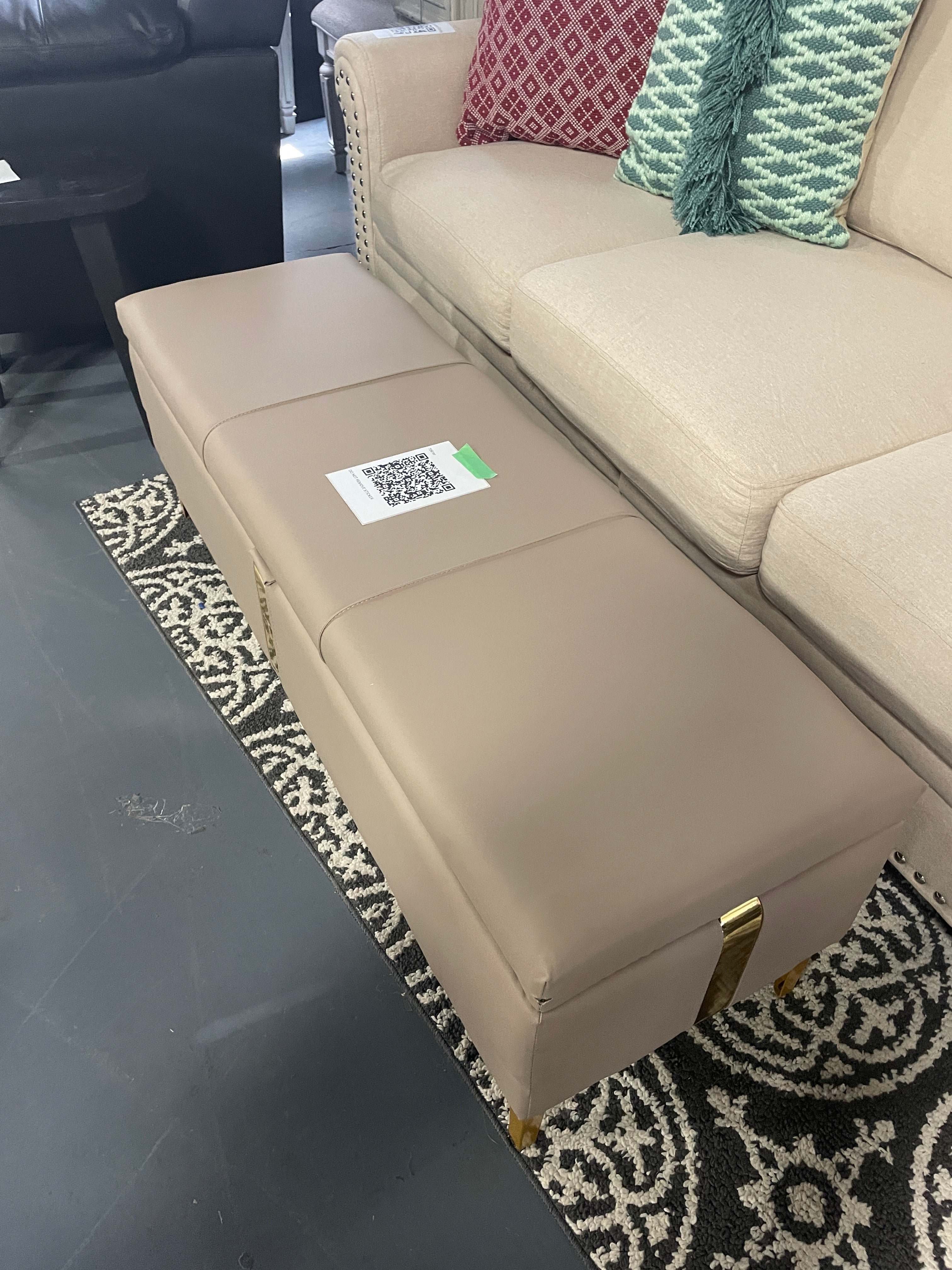 Faux Leather Storage Ottoman Bench
