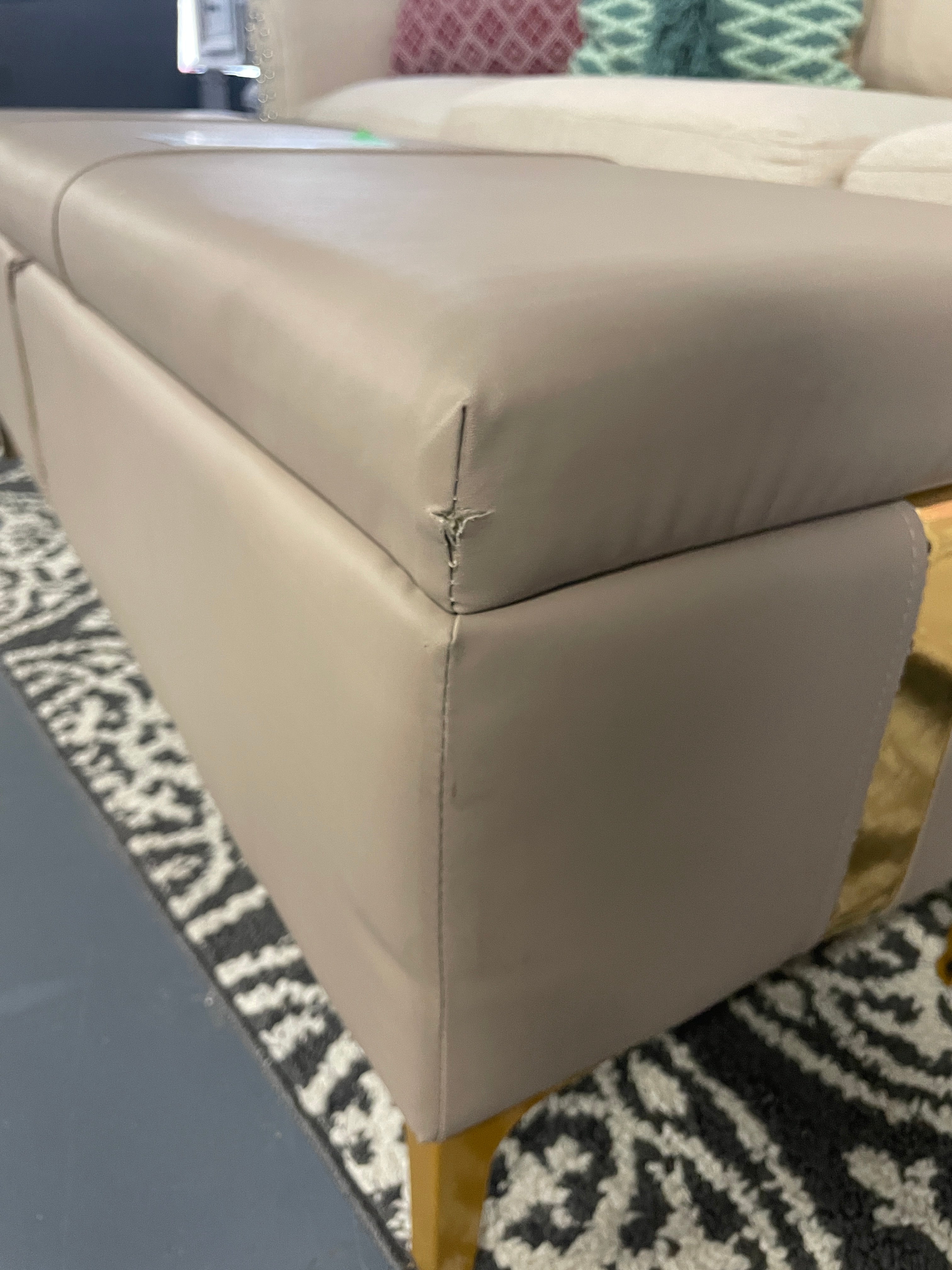 Faux Leather Storage Ottoman Bench