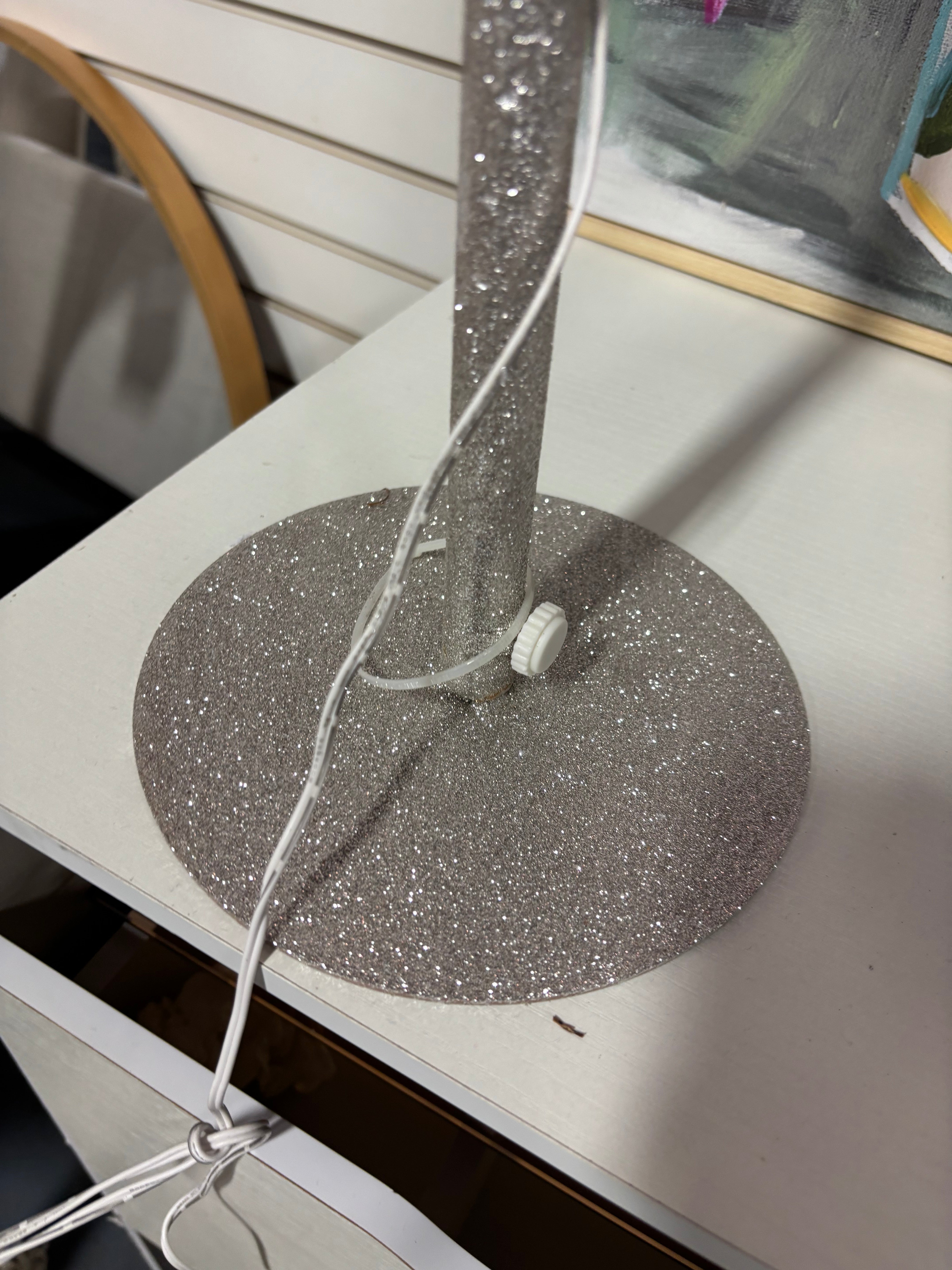 3' Light-Up Festive Tree - Silver Glitter SHOWROOM ITEM