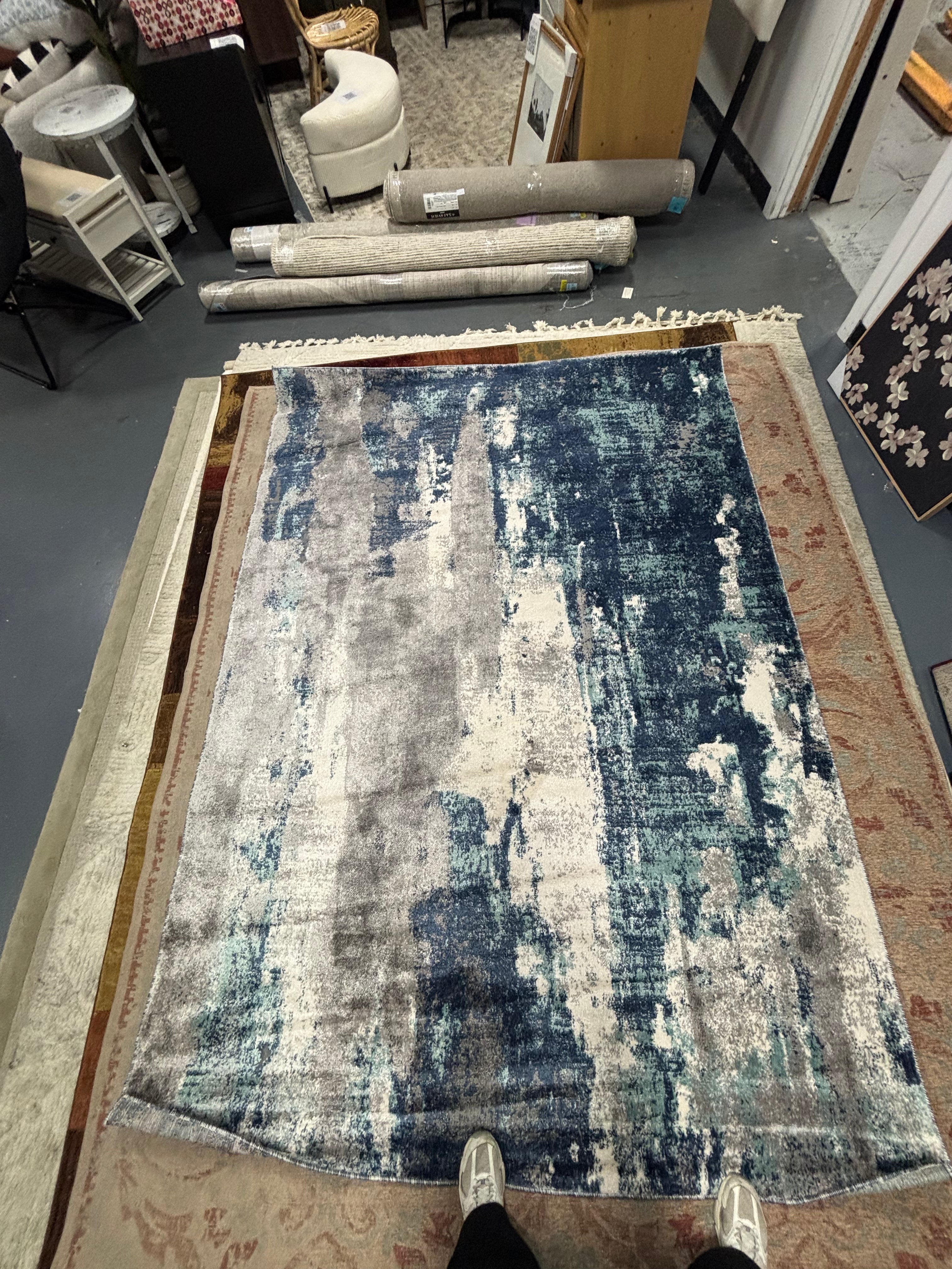 7'x9' Livabliss Wanderlust Flatweave Rectangular Area Rug - Aqua SHOWROOM ITEM