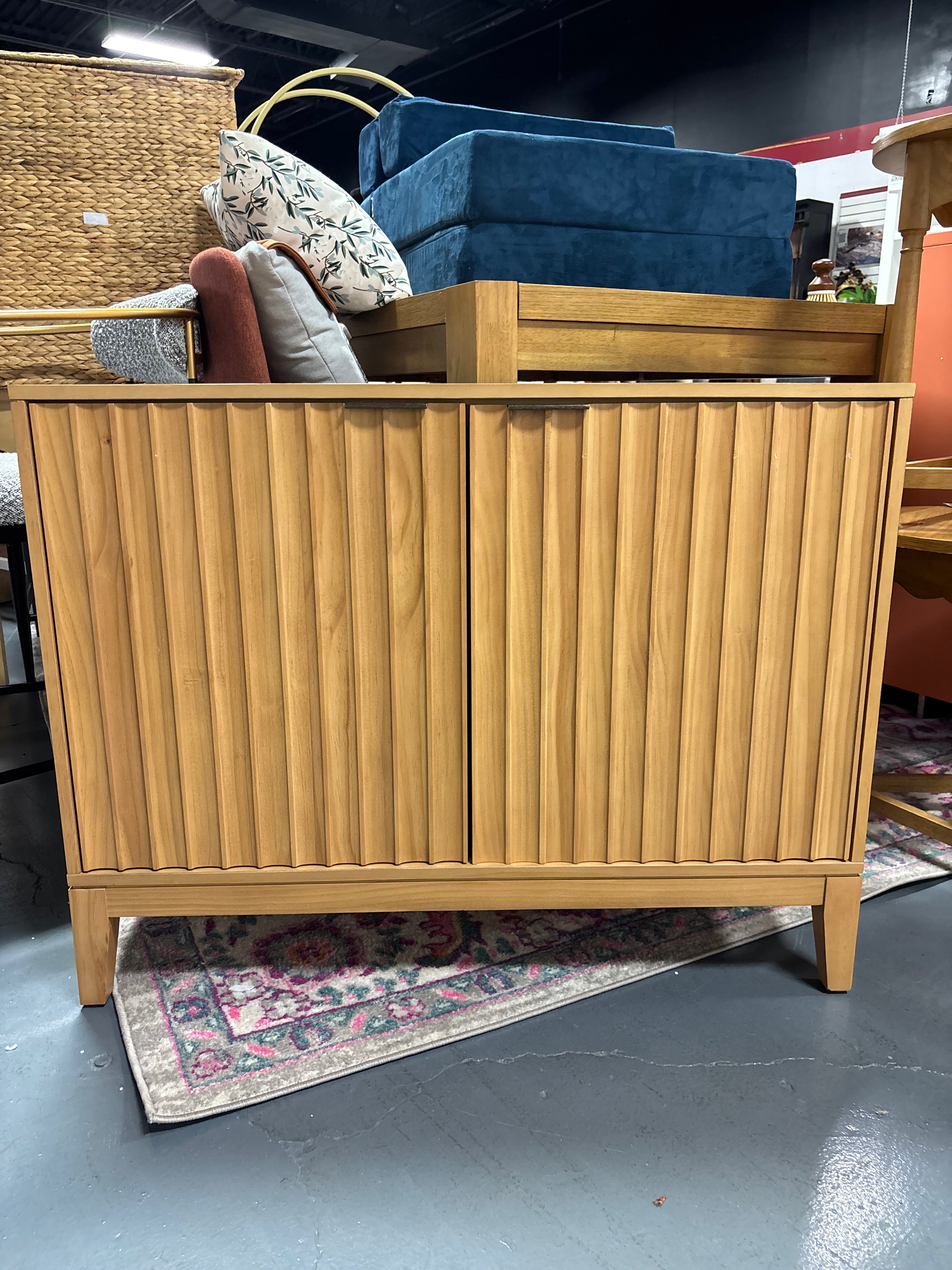 Thousand Oaks Wood Scalloped 2 Door Cabinet - Brown SHOWROOM ITEM