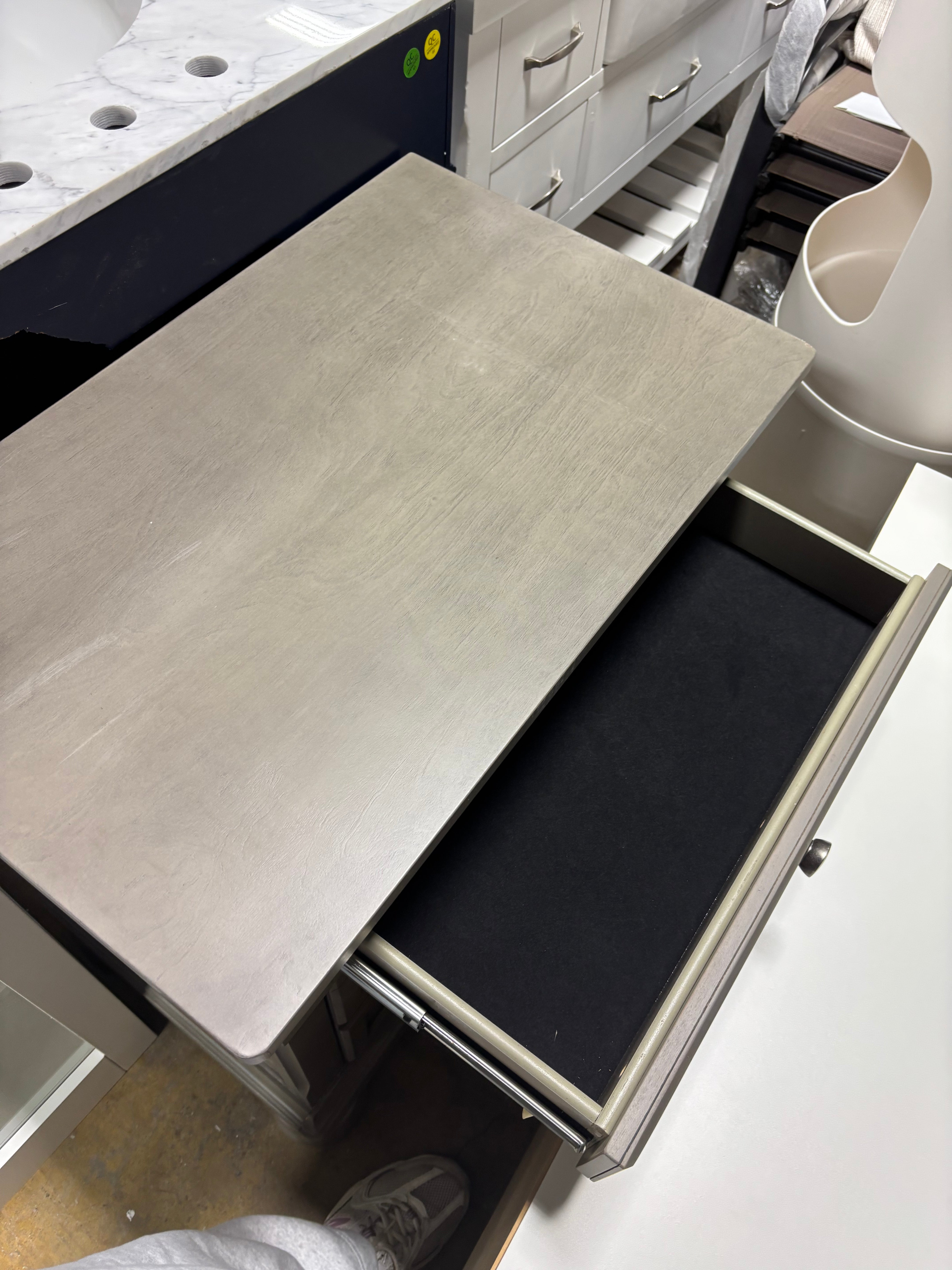 Lettner Two Drawer Nightstand - Light Gray SHOWROOM ITEM