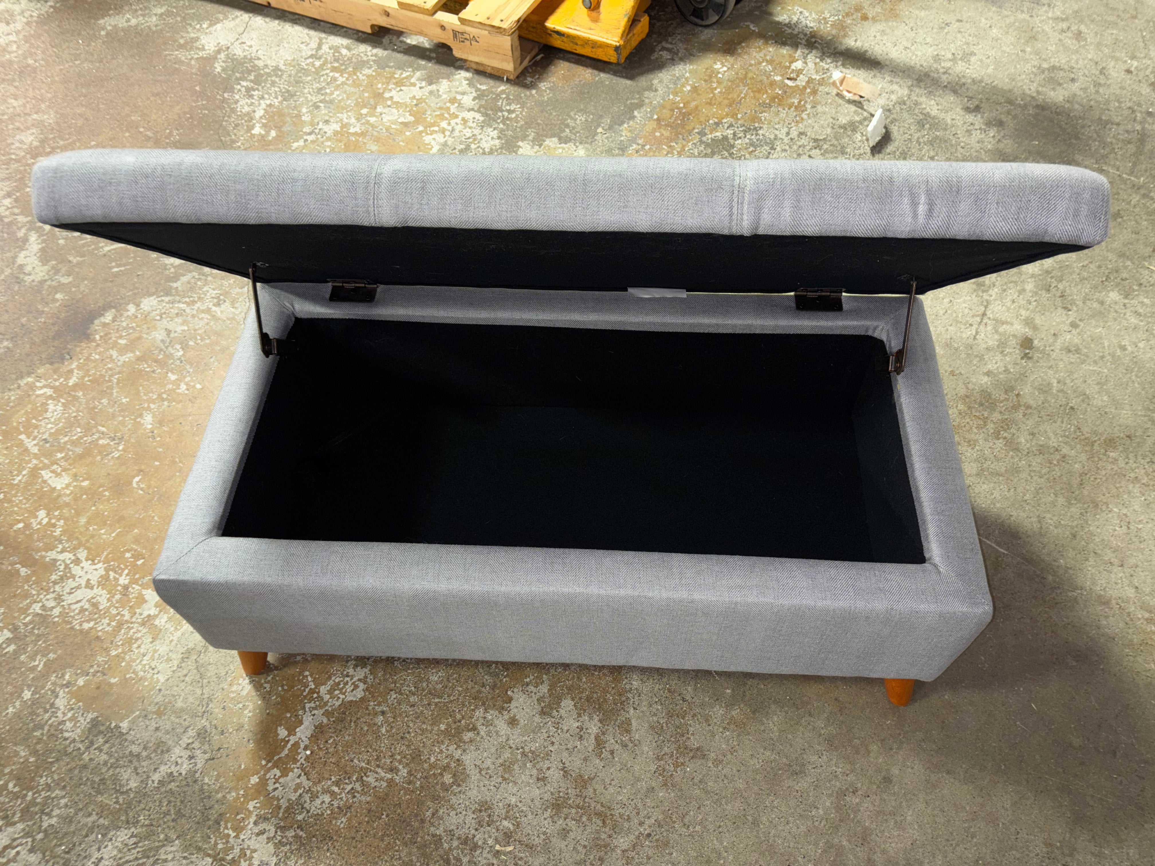 Tallu Upholstered Ottoman - Gray SHOWROOM ITEM