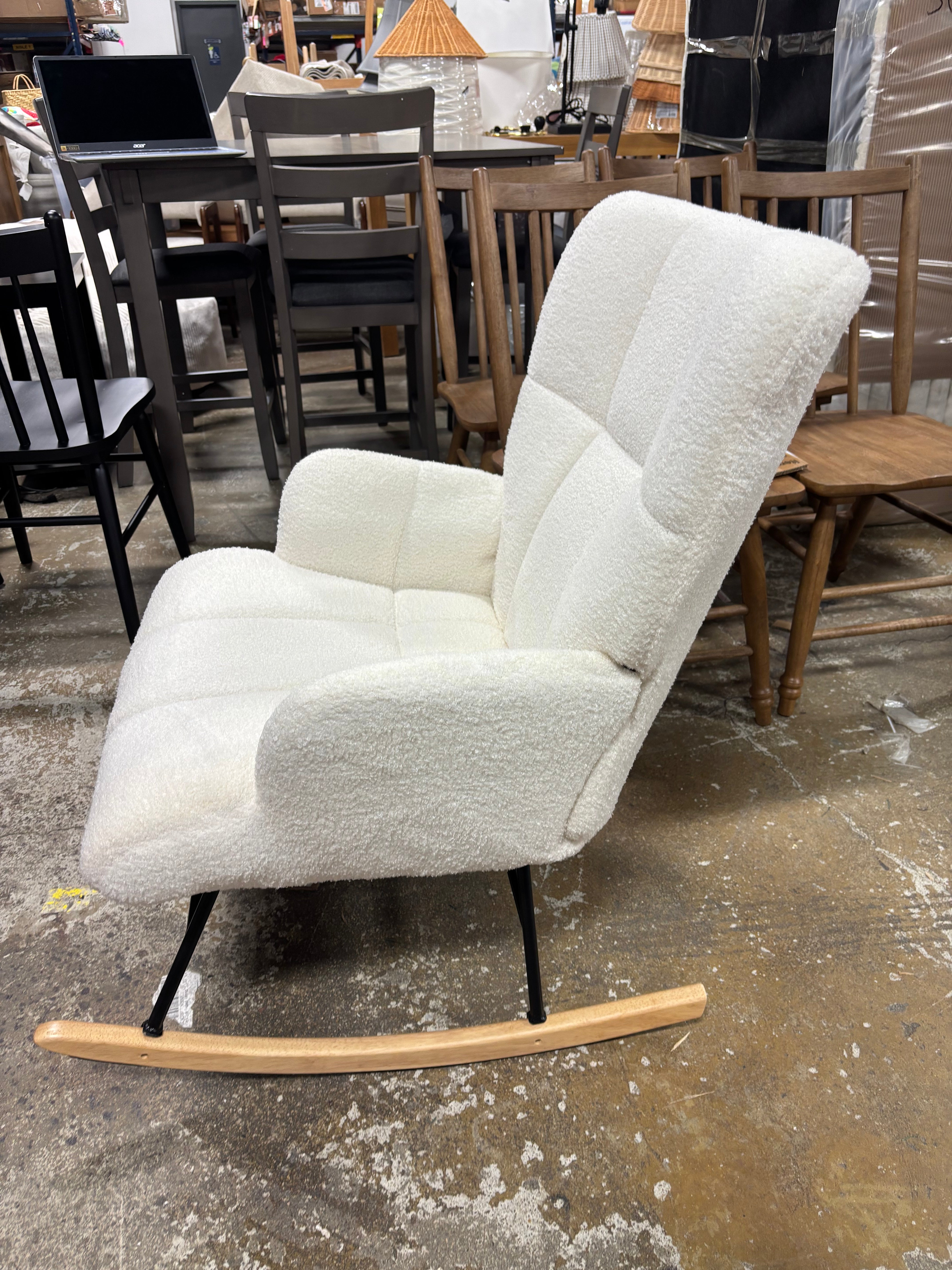 Nursery Rocking Chair Teddy - Ivory SHOWROOM ITEM