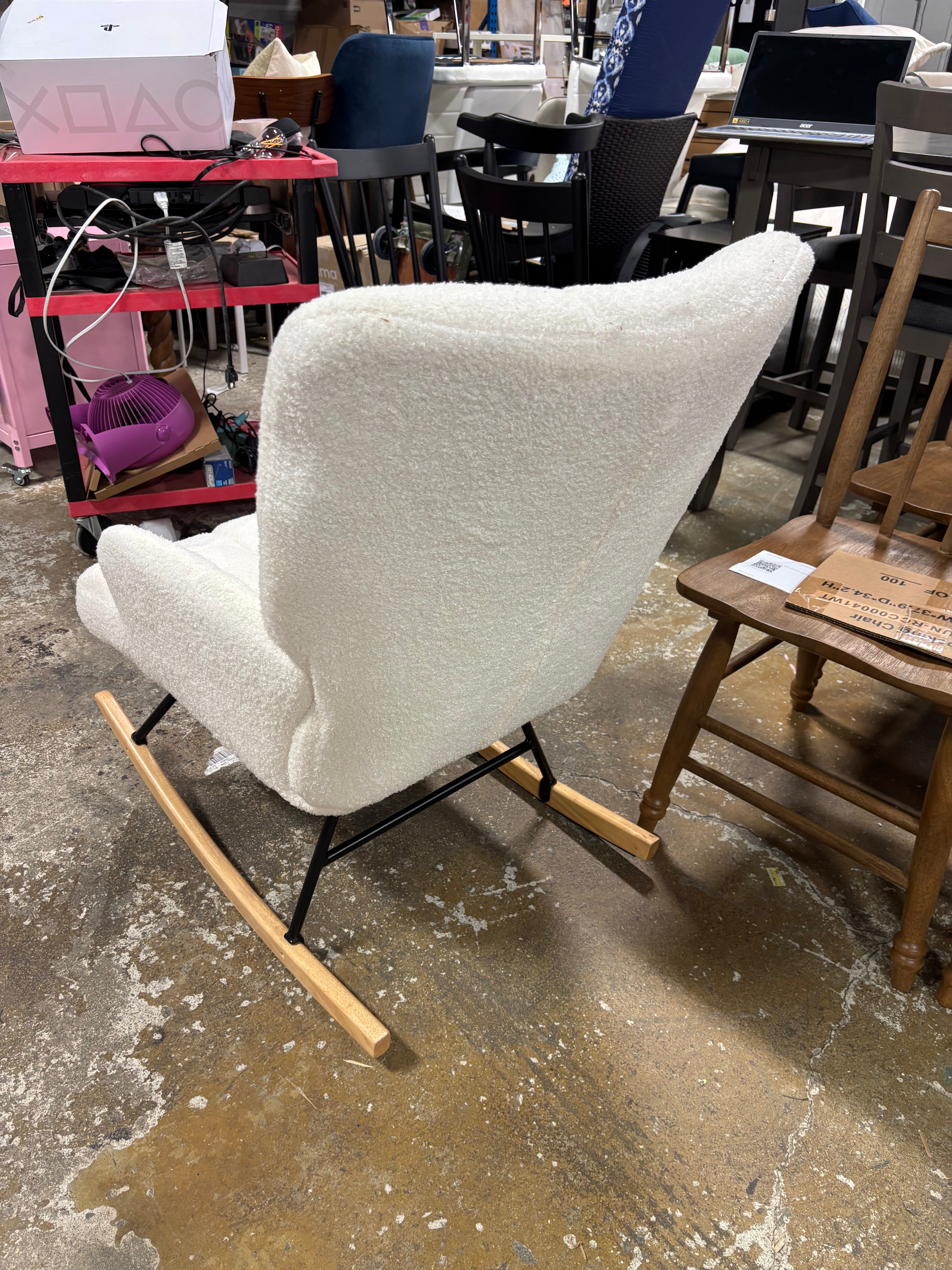 Nursery Rocking Chair Teddy - Ivory SHOWROOM ITEM