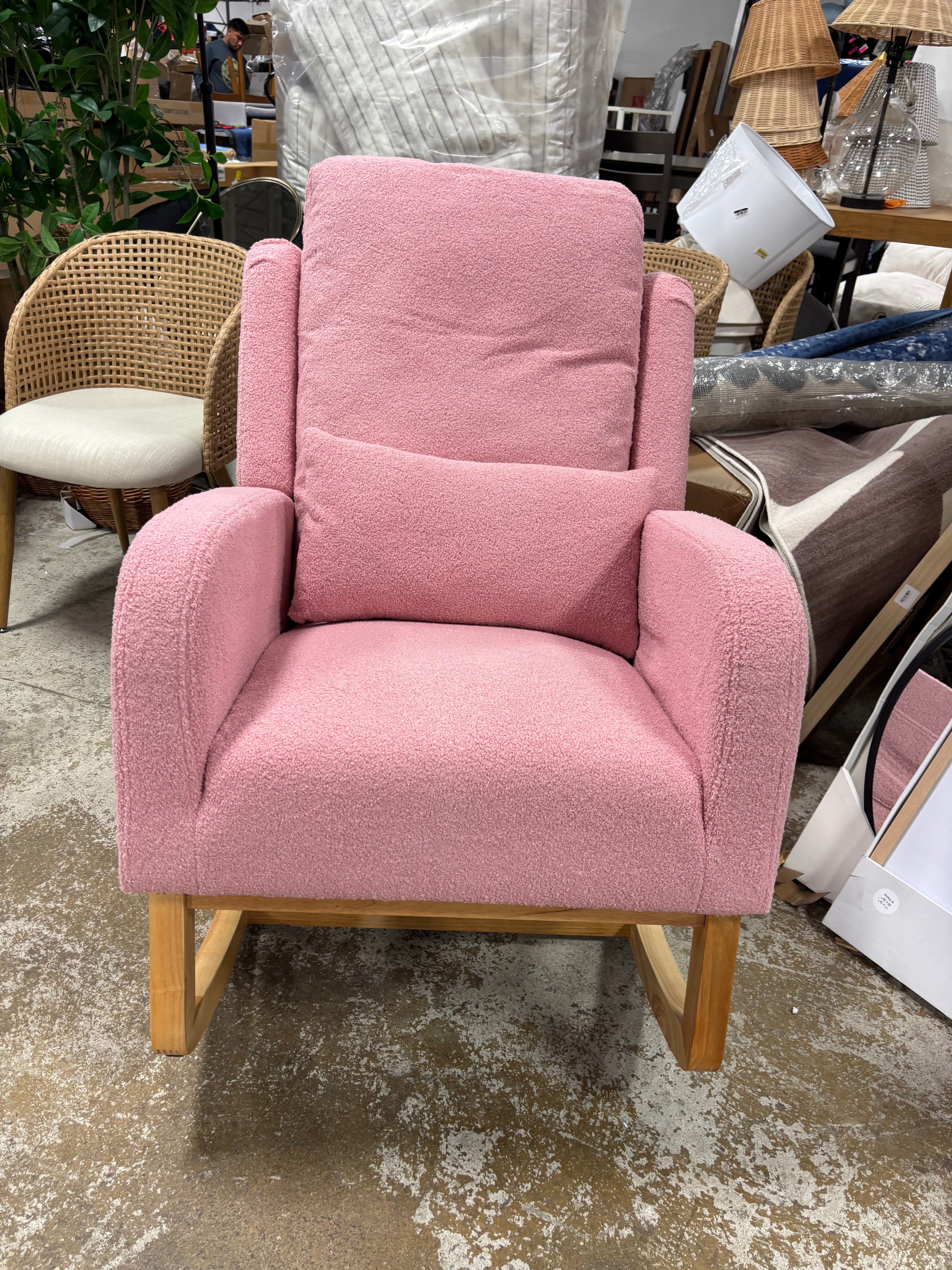 27.5" Rocking Upholstered Nursery Glider - Pink SHOWROOM ITEM