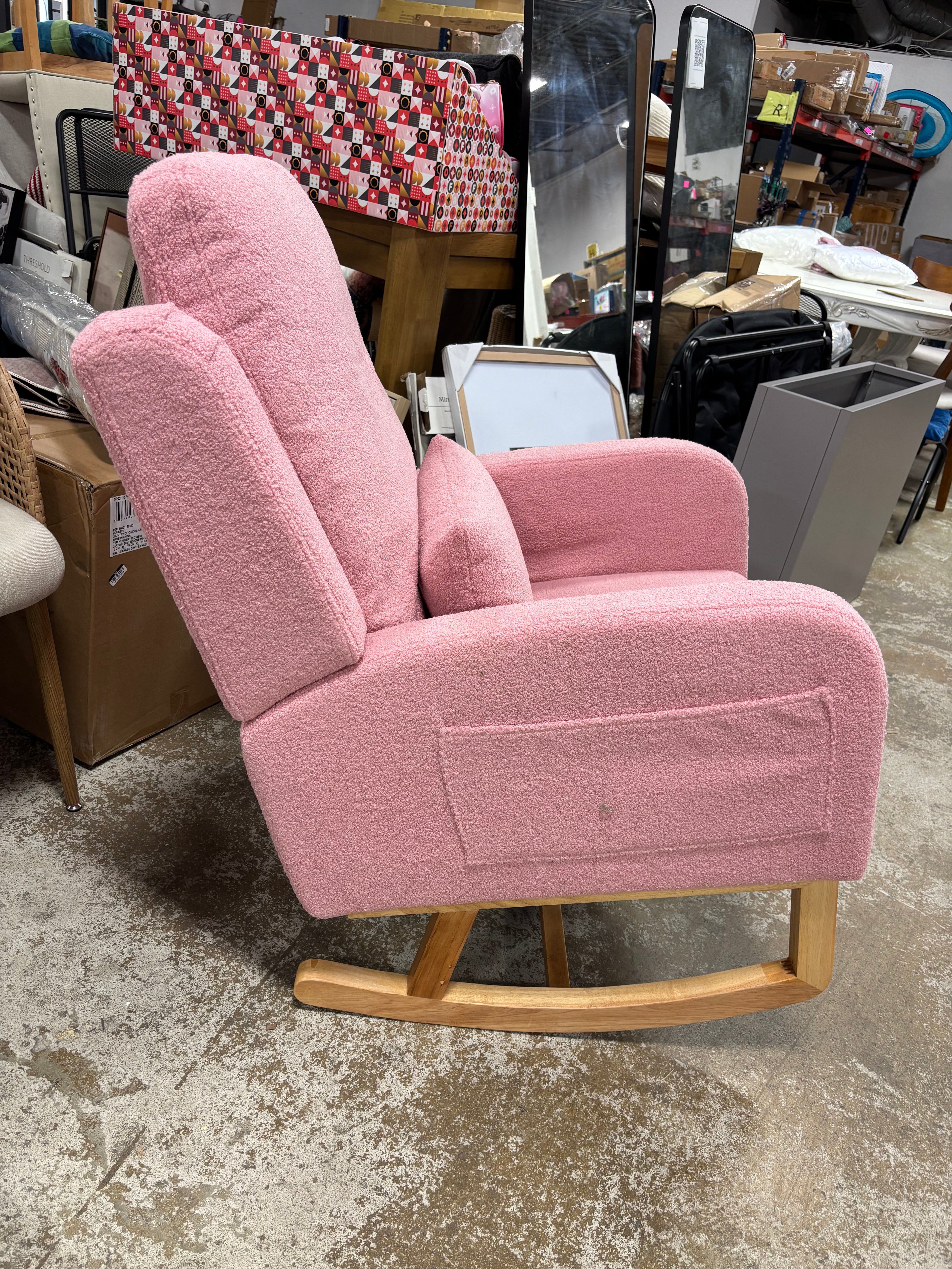 27.5" Rocking Upholstered Nursery Glider - Pink SHOWROOM ITEM