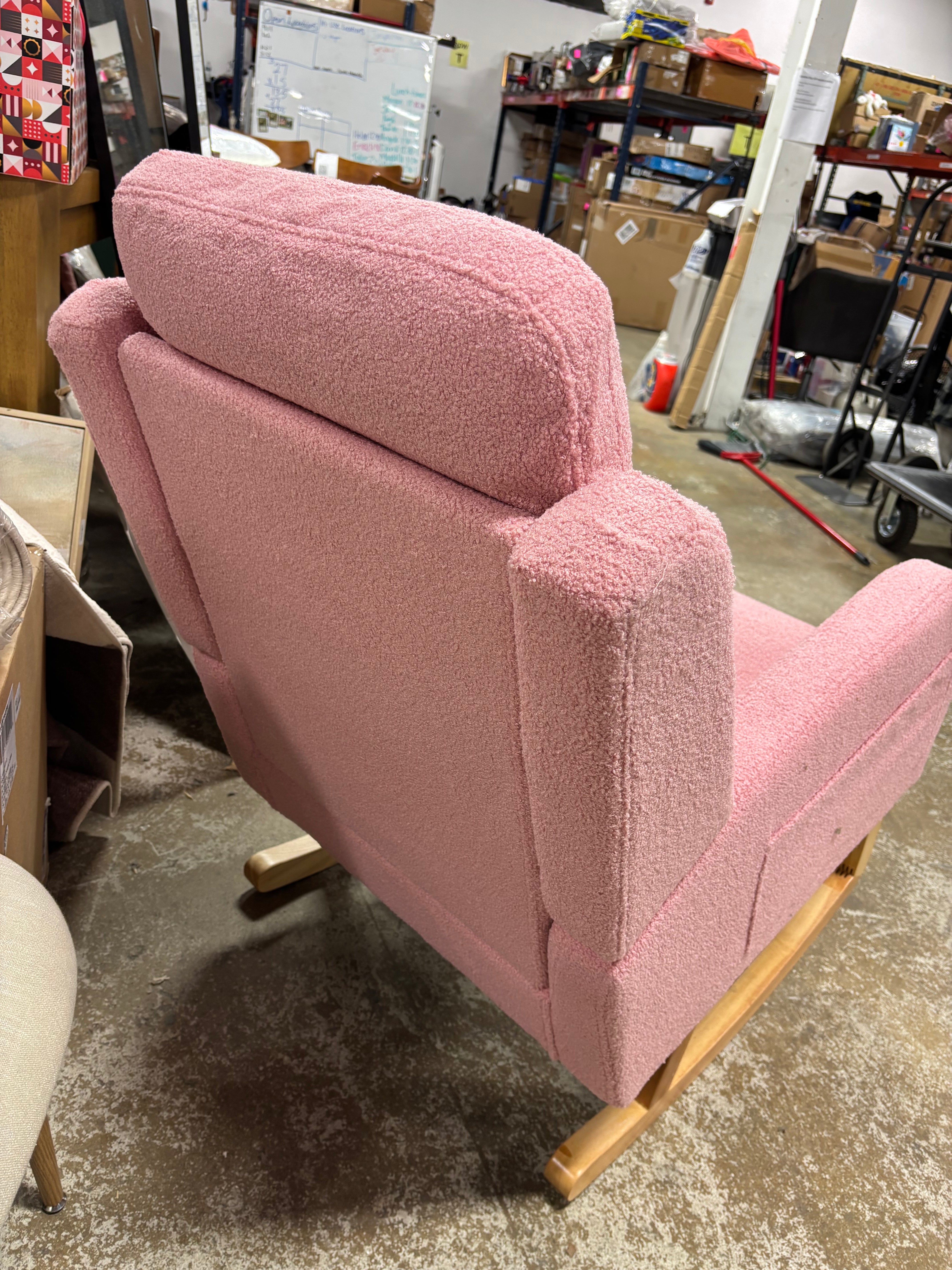 27.5" Rocking Upholstered Nursery Glider - Pink SHOWROOM ITEM