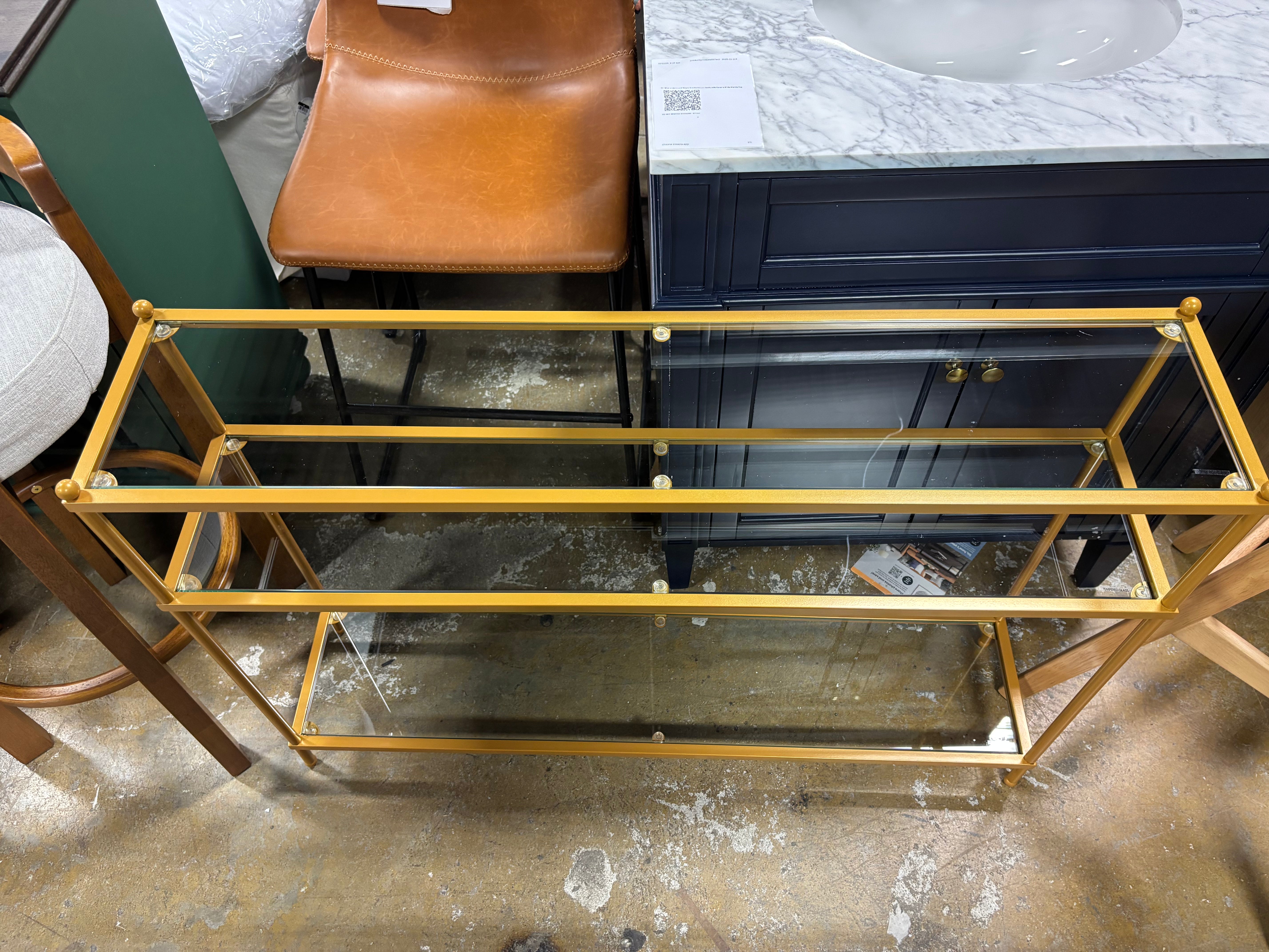 Royal Crest Console Table - Gold SHOWROOM ITEM