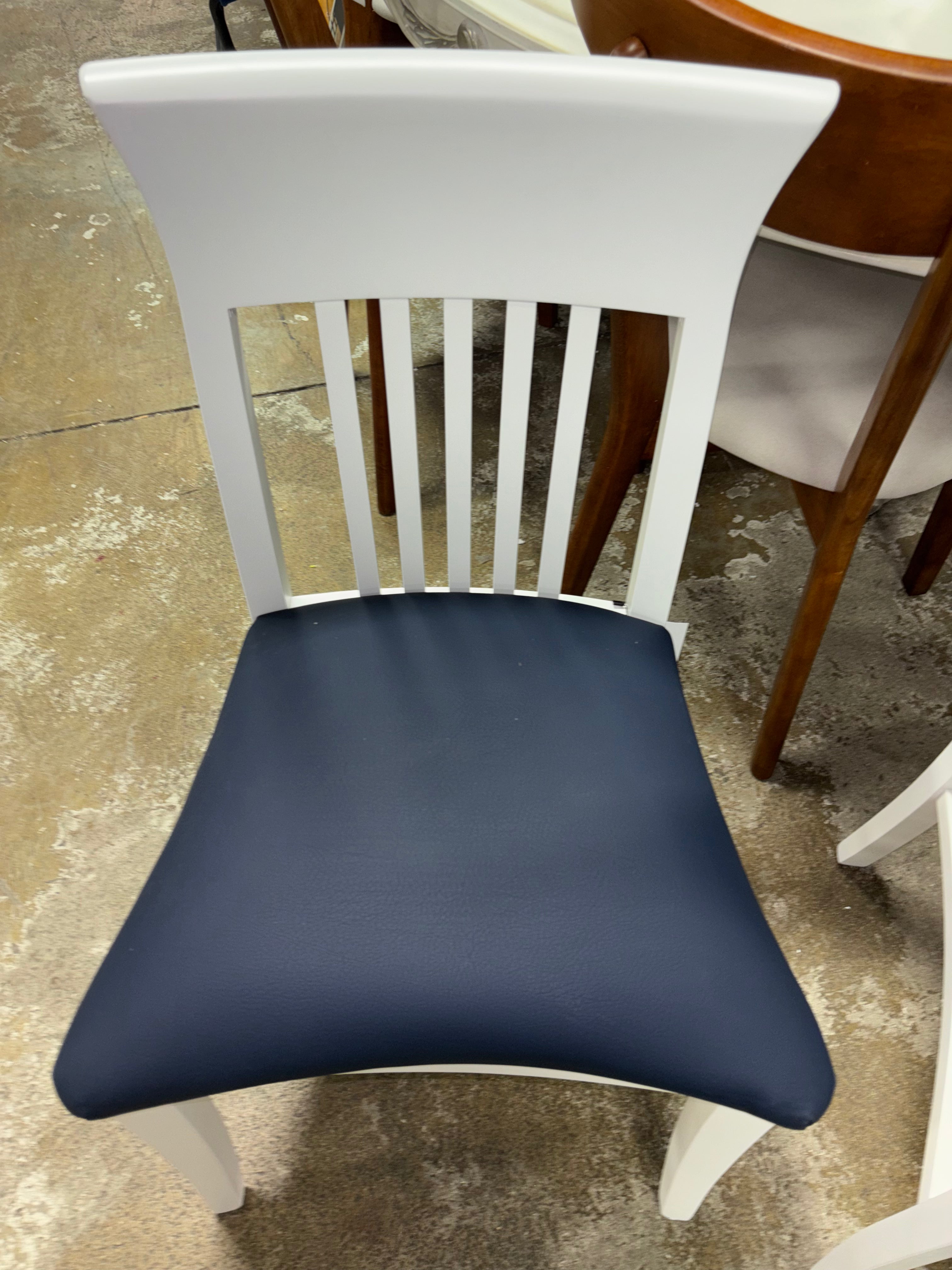 (Set of 2) Jenny Slat Back Faux Leather Dining Chairs - White SHOWROOM ITEM