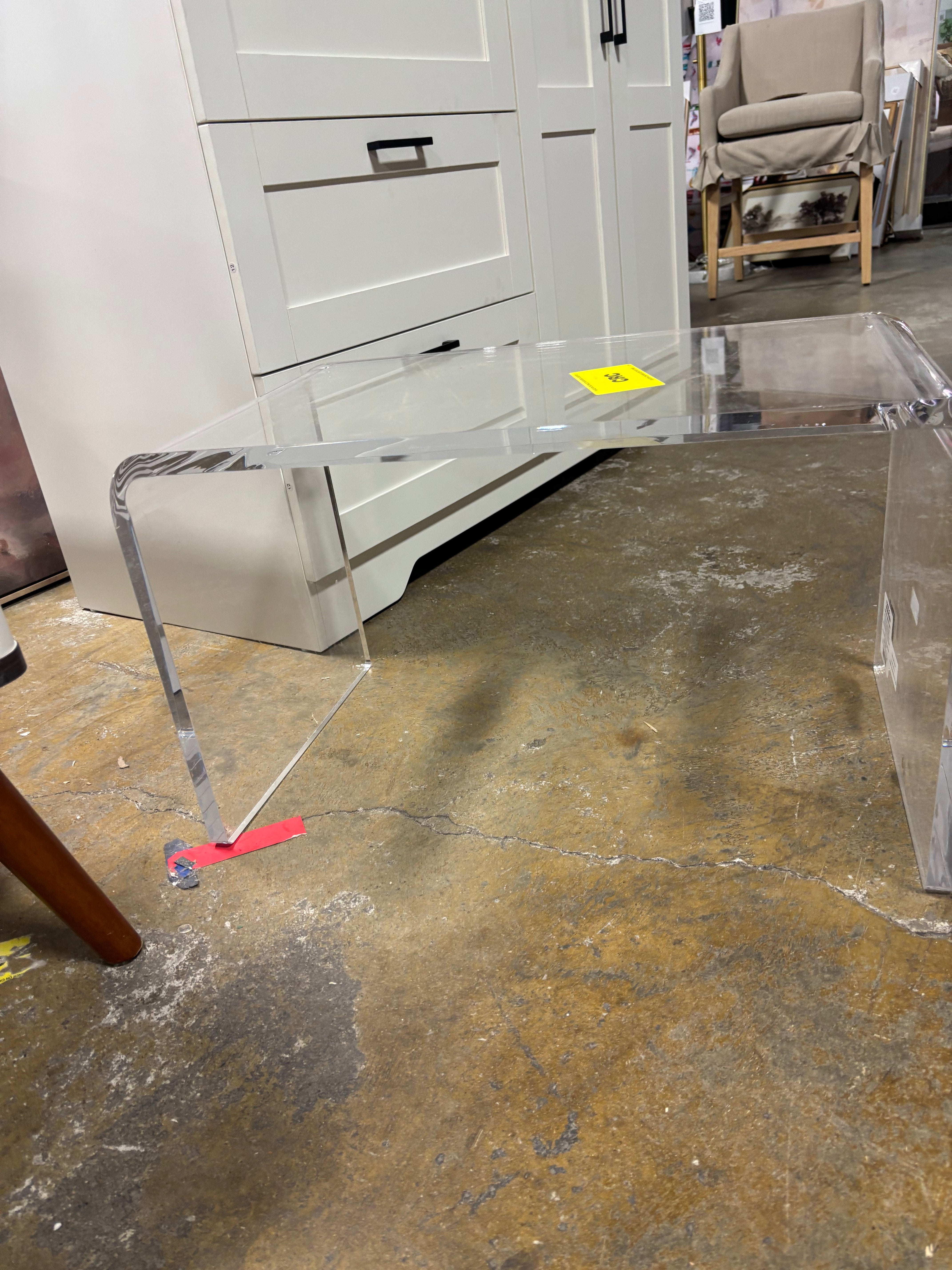 Acrylic C Shaped Side Table Clear SHOWROOM ITEM