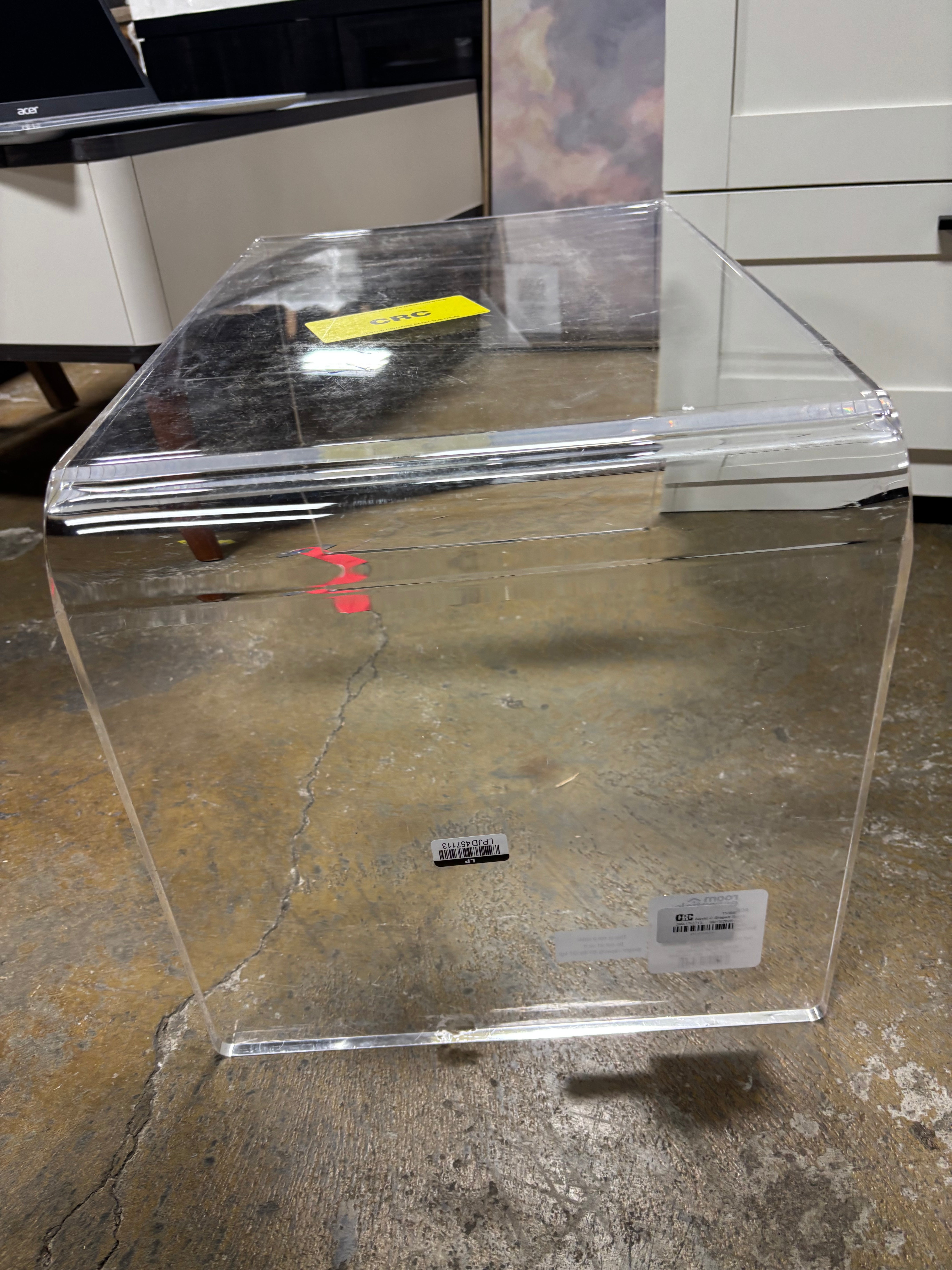 Acrylic C Shaped Side Table Clear SHOWROOM ITEM