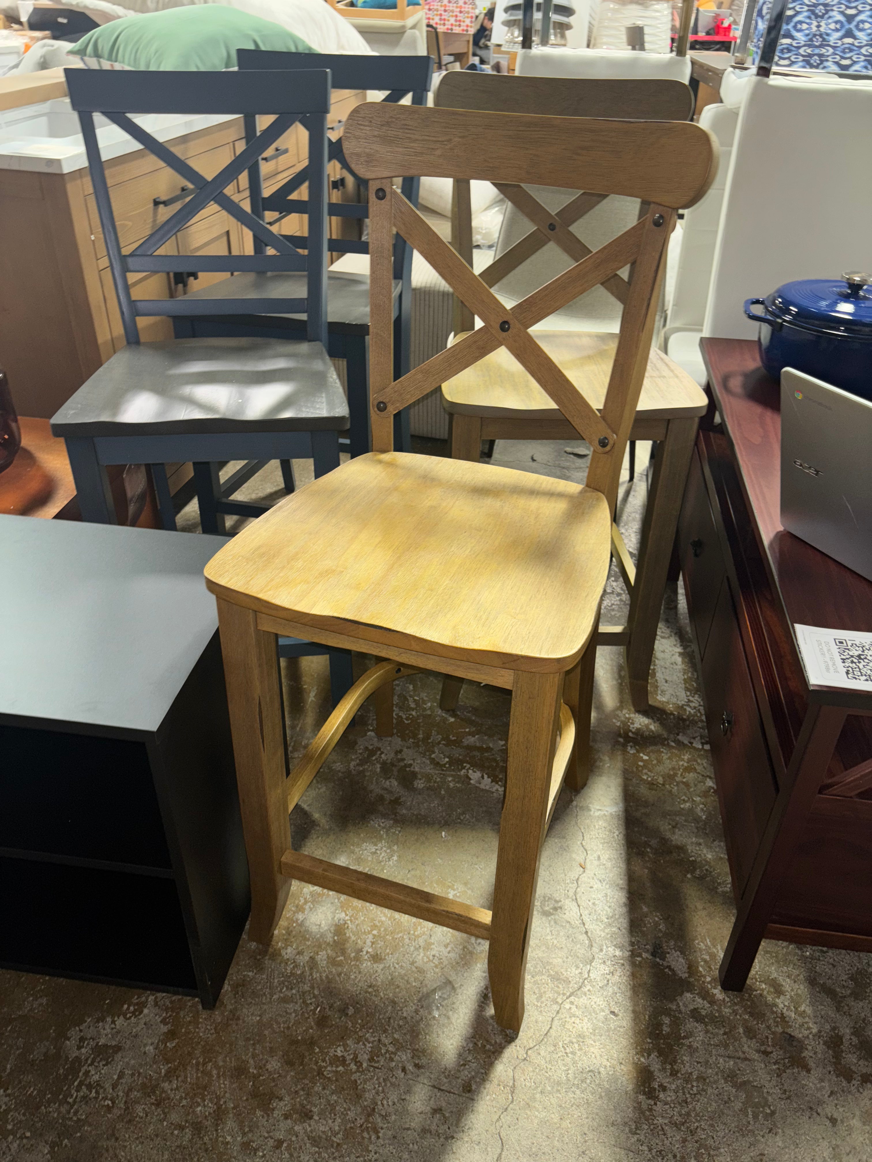 (Set of 2) 24" Litchfield X-Back Counter Height Barstool SHOWROOM ITEM