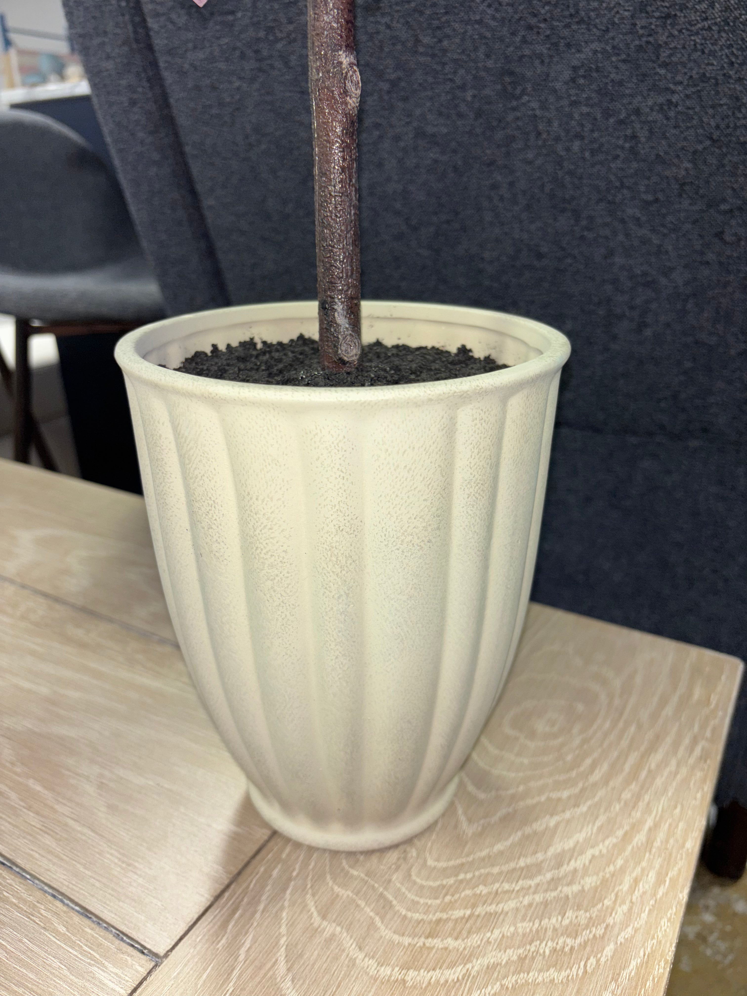 34" Black Plum Leaf Potted Artificial Fall Mini Tree SHOWROOM ITEM