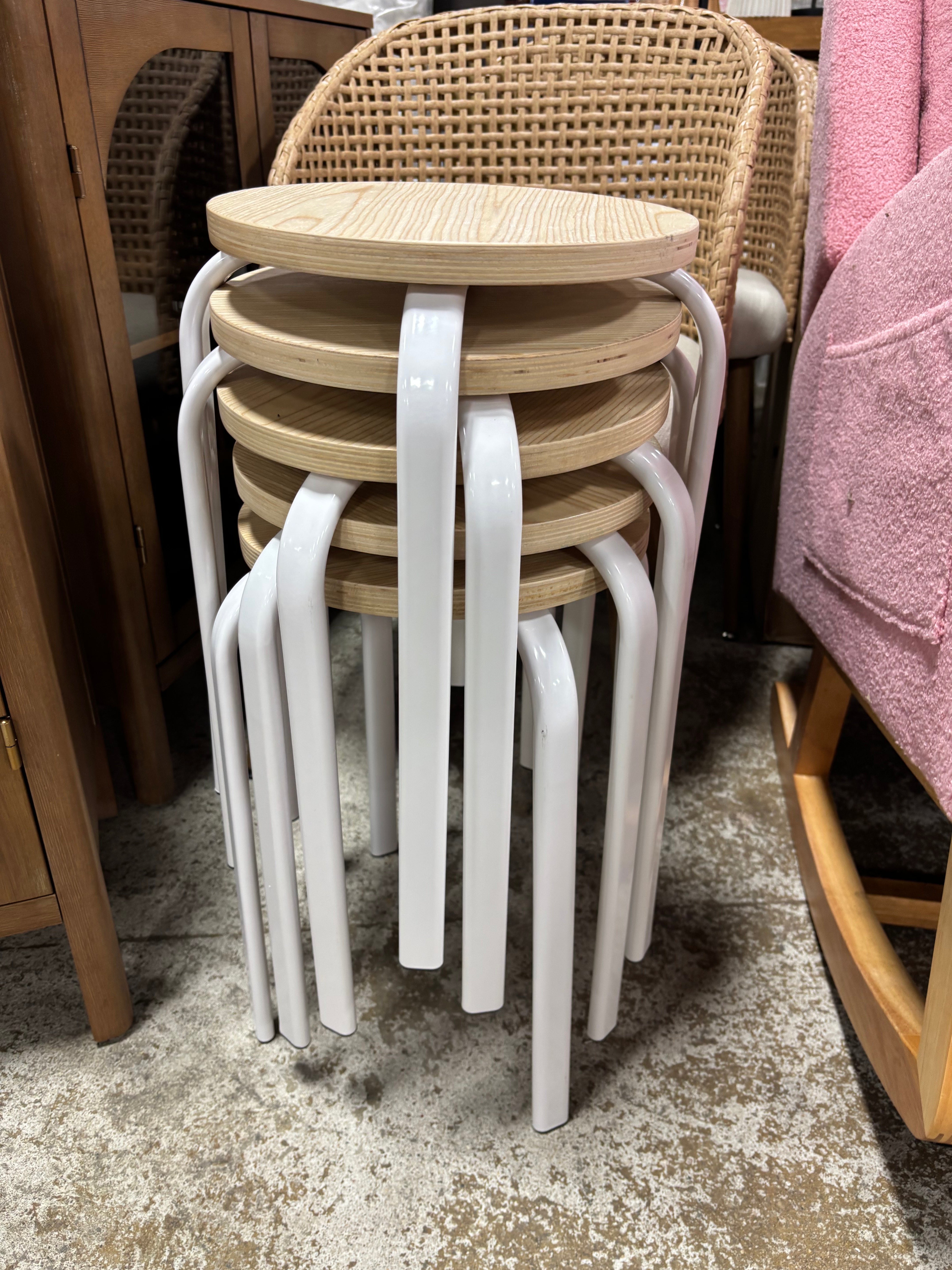 (Set of 6) Stackable Accent Stool SHOWROOM ITEM