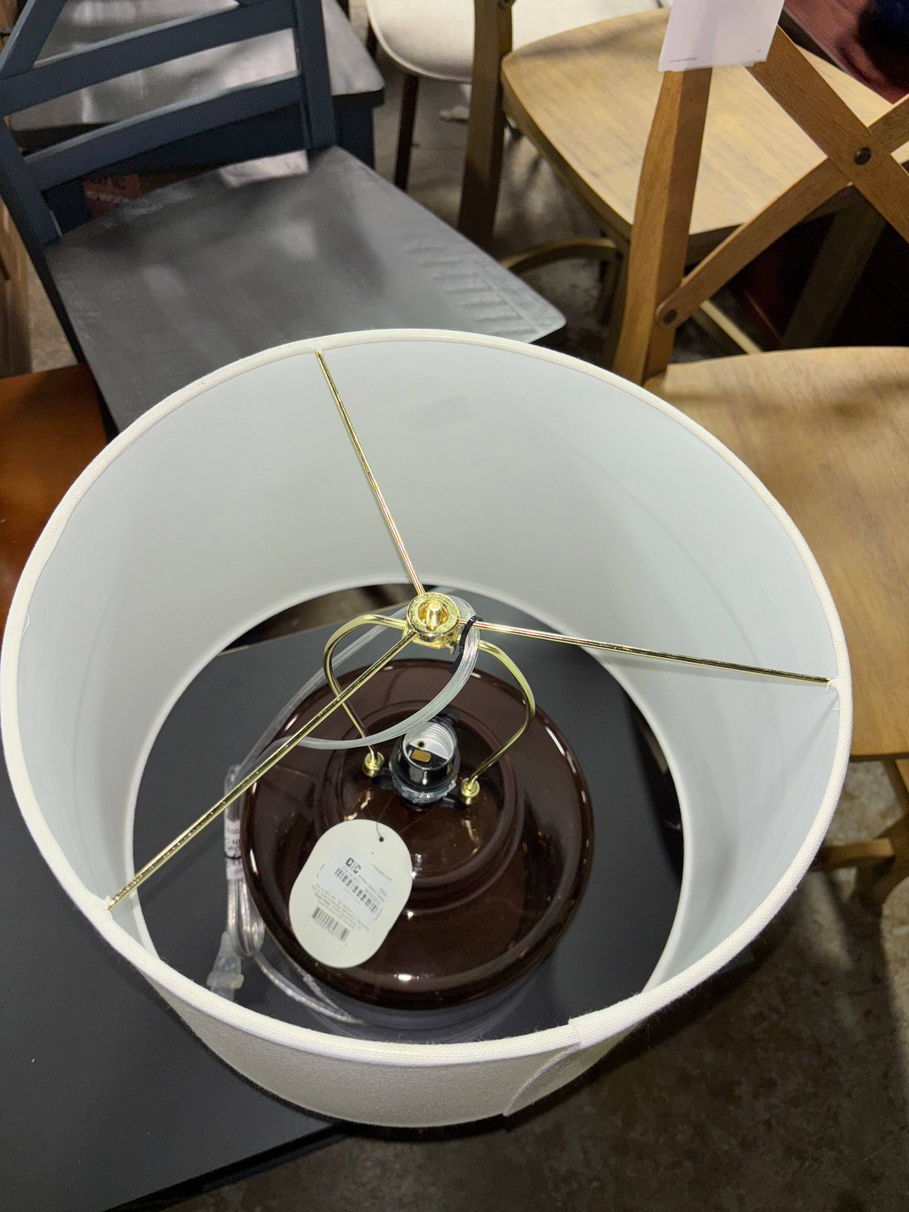 Amber Glass Table Lamp - Brown SHOWROOM ITEM