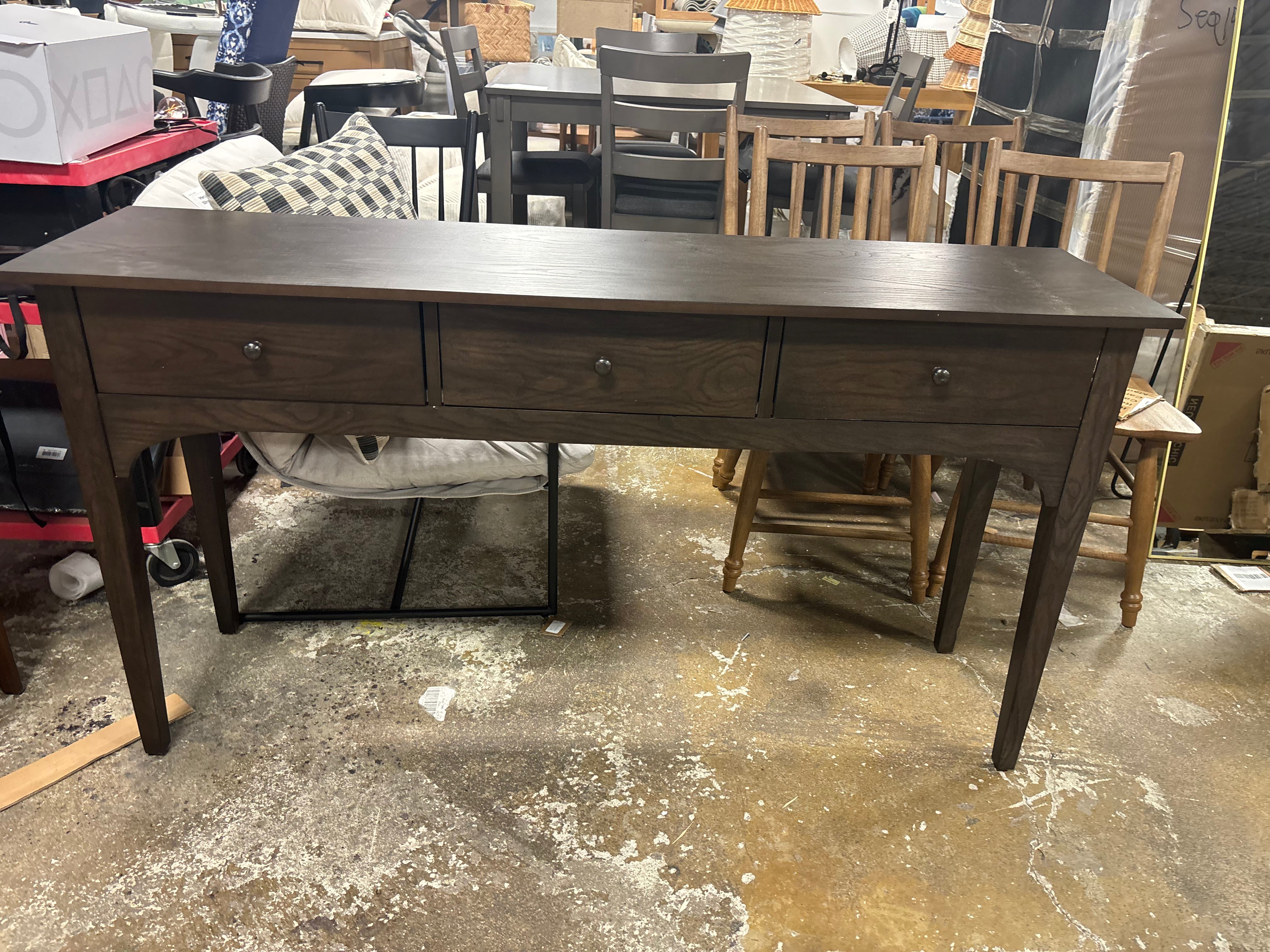 Palma 60" Console Table With Drawers Dark Brown SHOWROOM ITEM