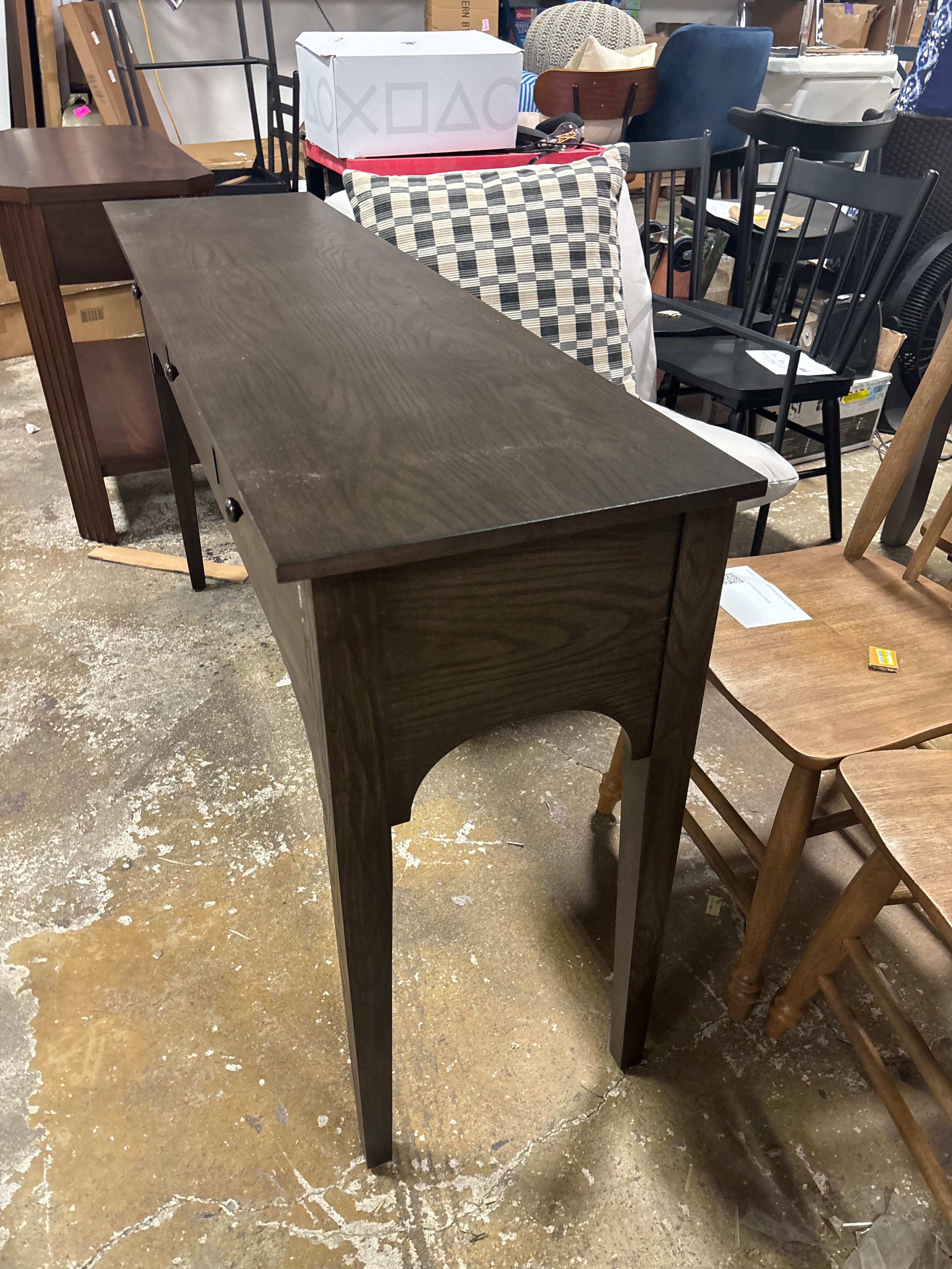 Palma 60" Console Table With Drawers Dark Brown SHOWROOM ITEM