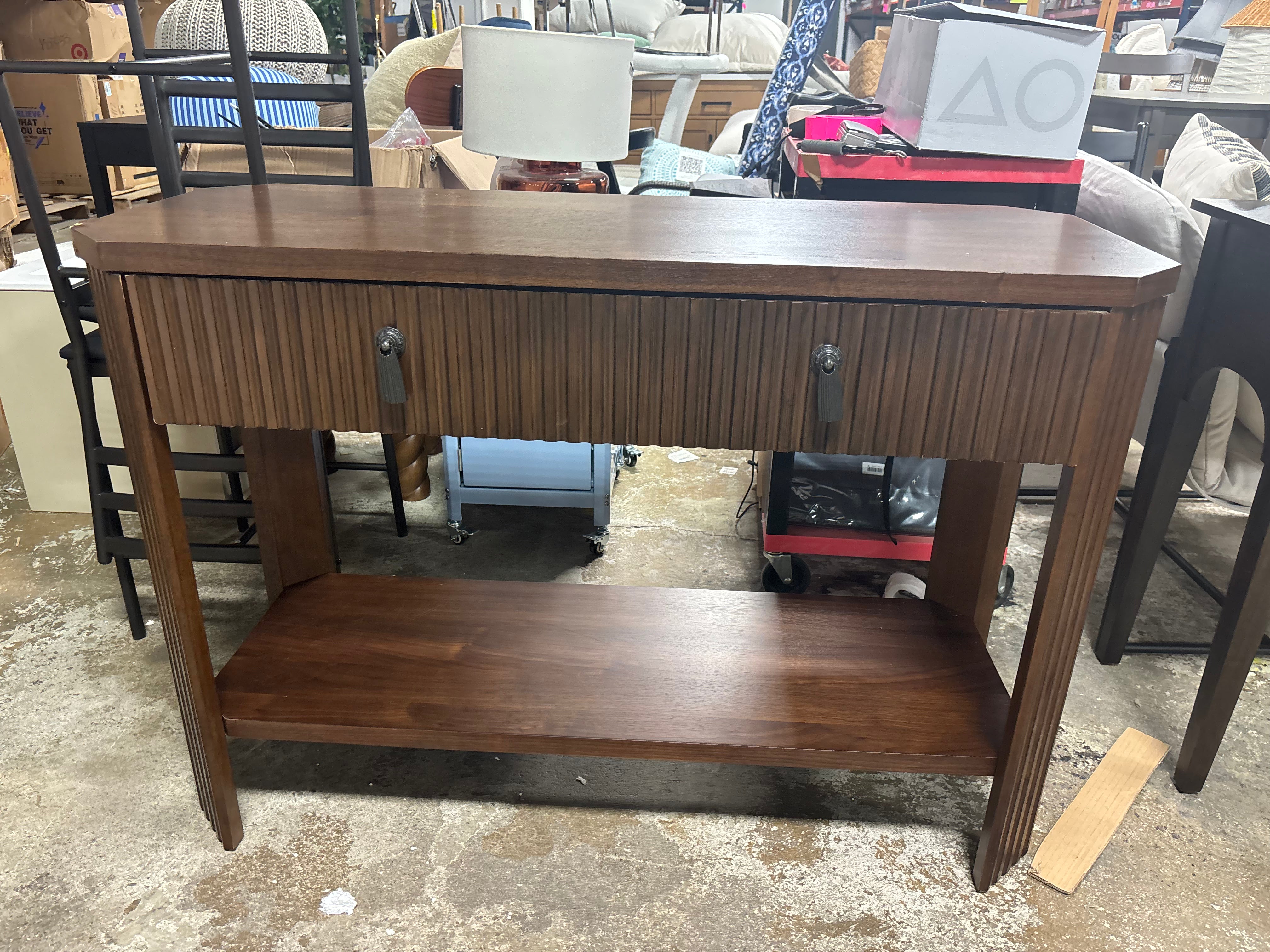 46" Laguna Nigel Fluted Wooden Console Table Brown SHOWROOM ITEM