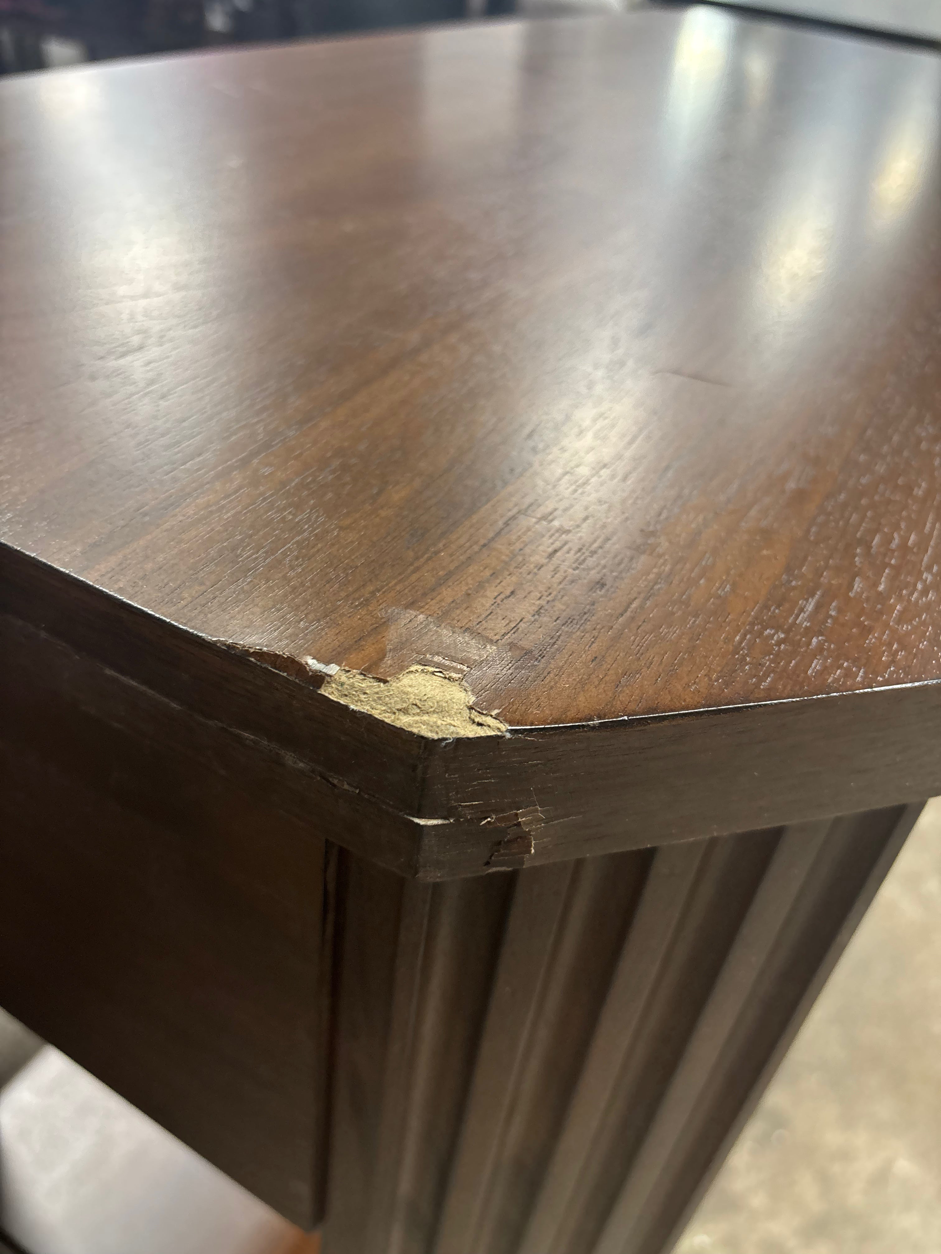 46" Laguna Nigel Fluted Wooden Console Table Brown SHOWROOM ITEM