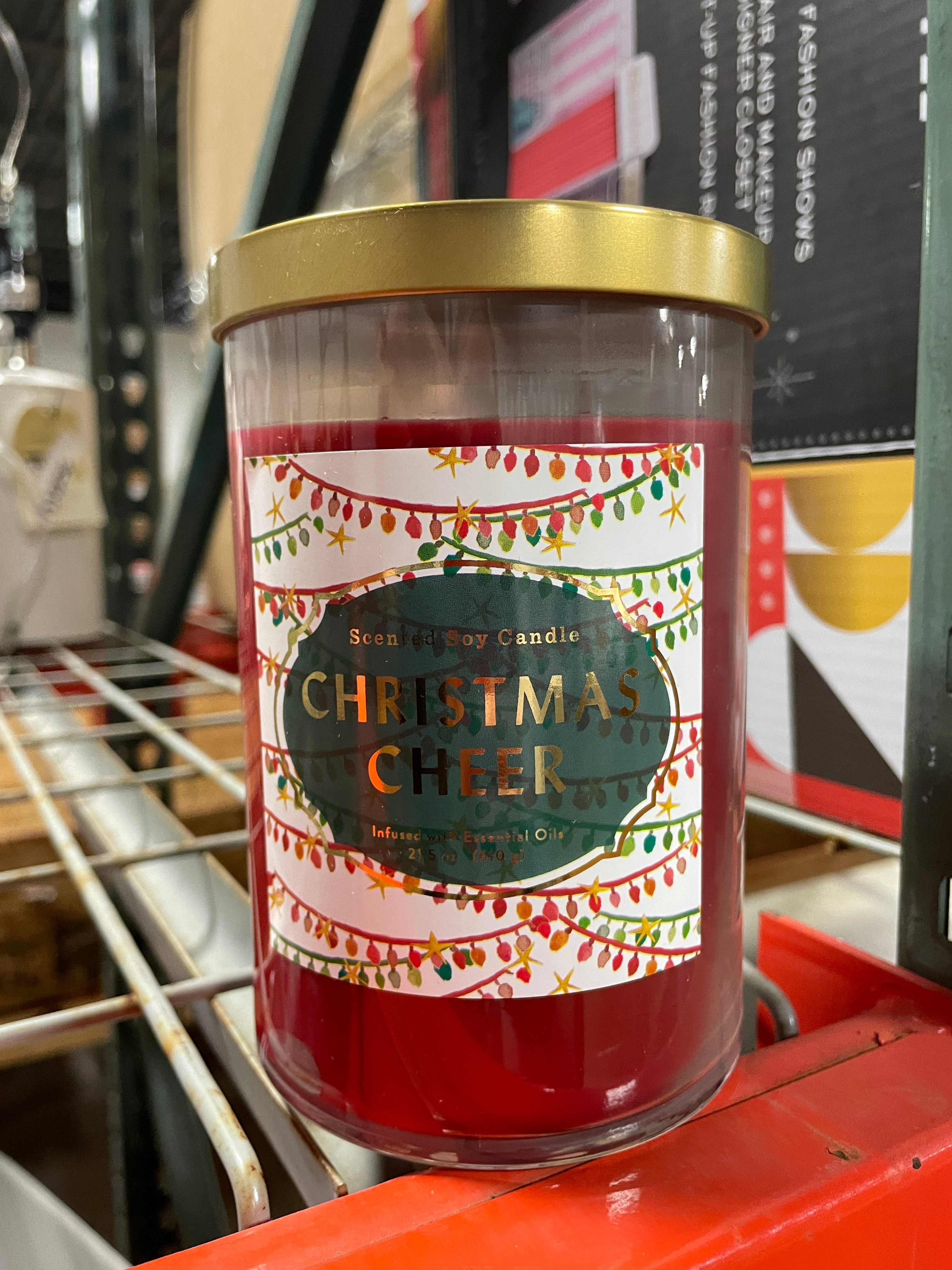 SET OF 4 Christmas Cheer 21.5 oz Candle, final cut