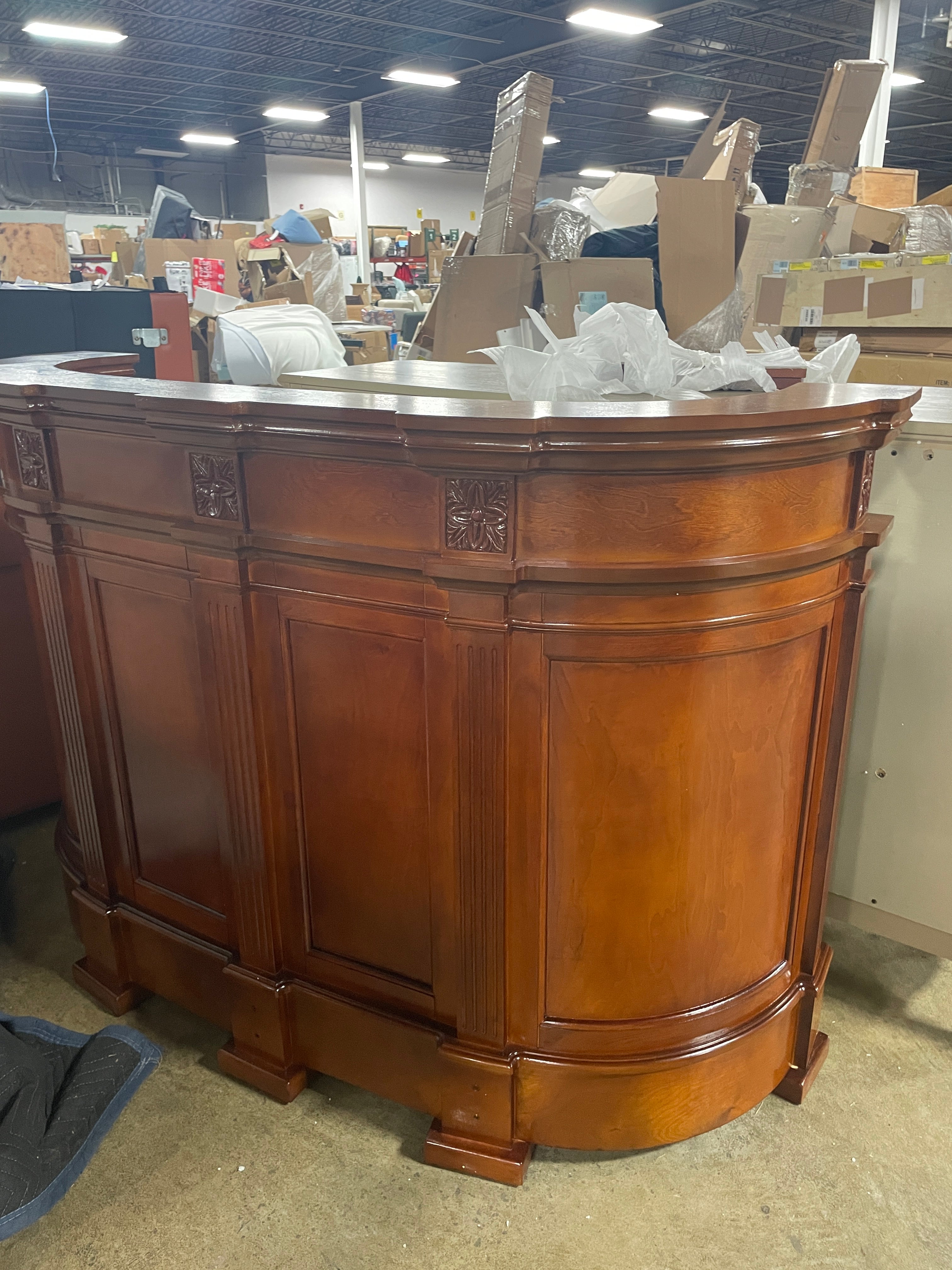 68.9" Brown Rectangular Solid Wood Bar Base SHOWROOM ITEM