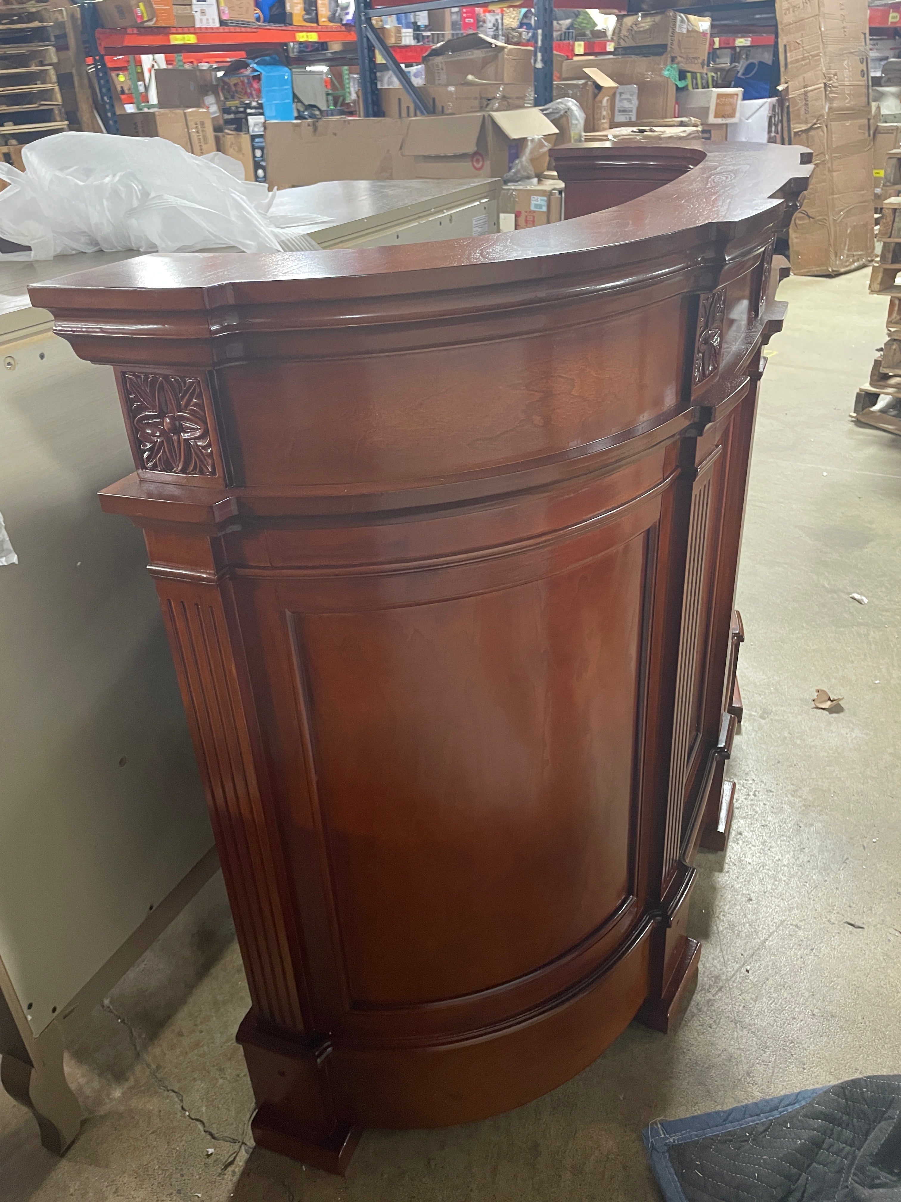 68.9" Brown Rectangular Solid Wood Bar Base SHOWROOM ITEM
