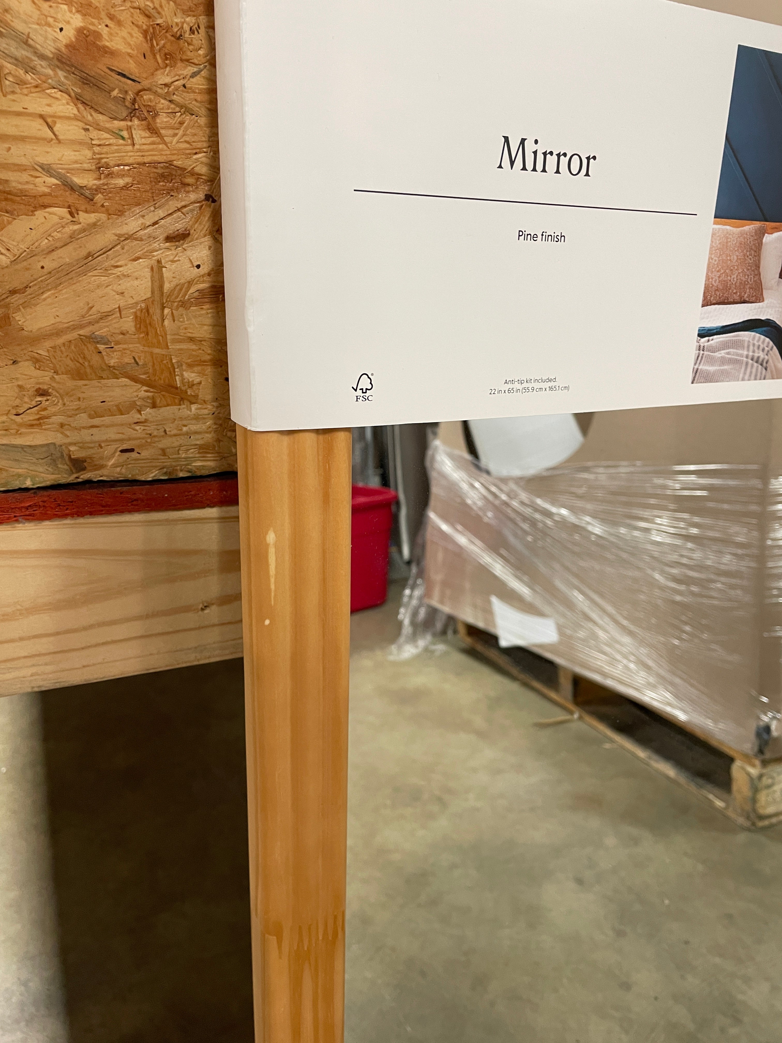 22" x 65" Fluted Arch Floor Mirror Light Natural - Threshold™