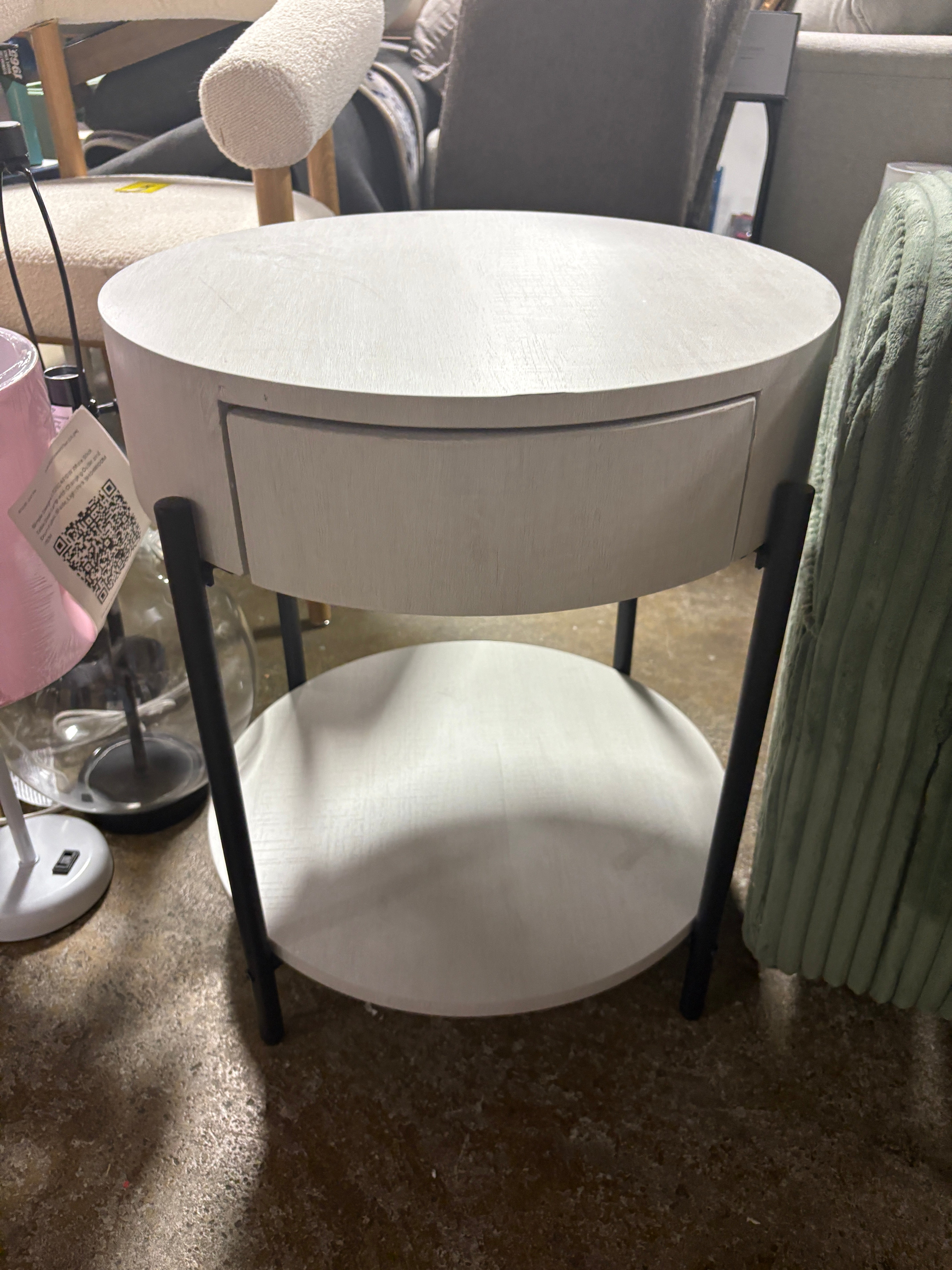 Round End Table Farmhouse Side Table SHOWROOM ITEM