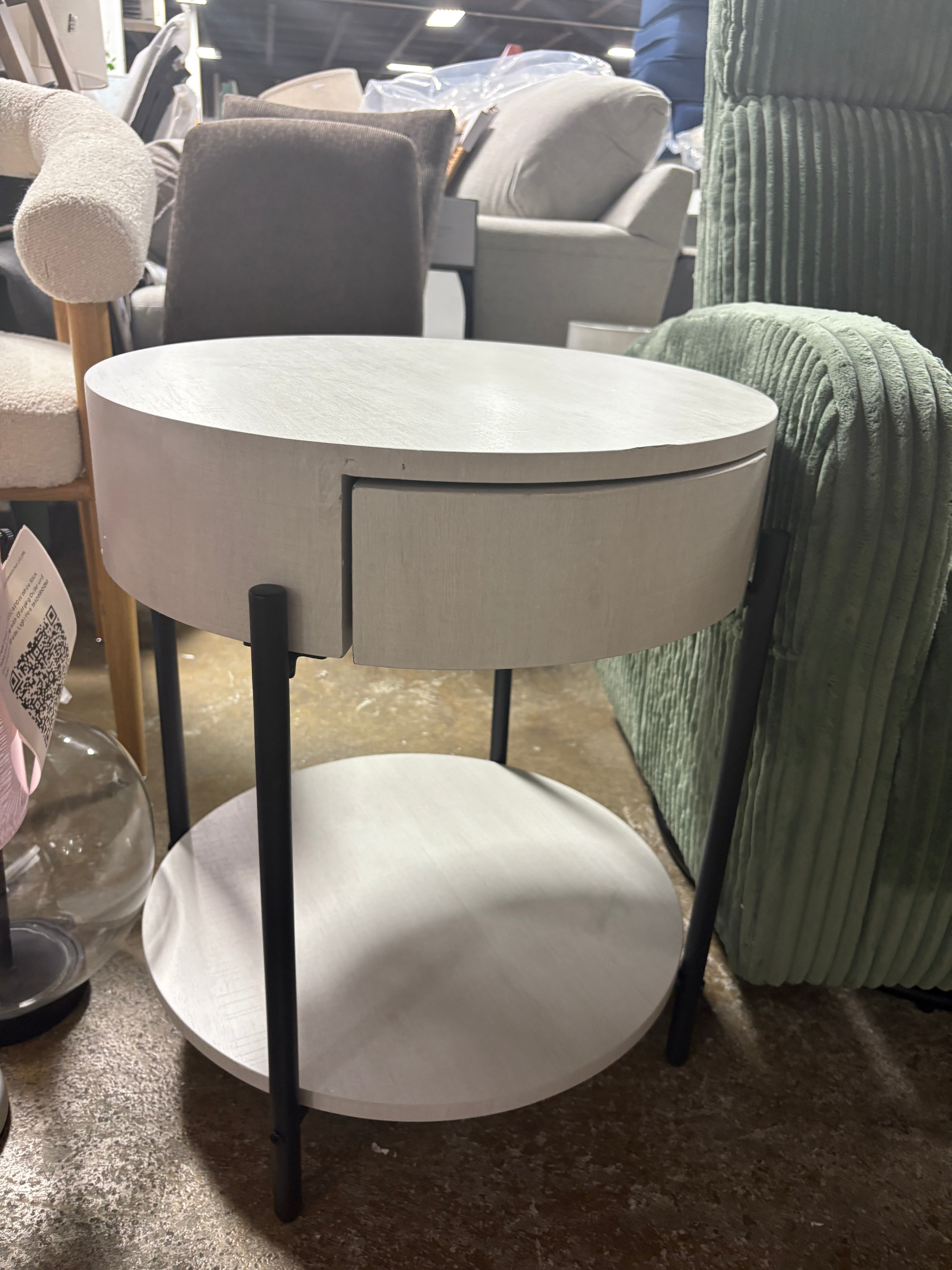 Round End Table Farmhouse Side Table SHOWROOM ITEM