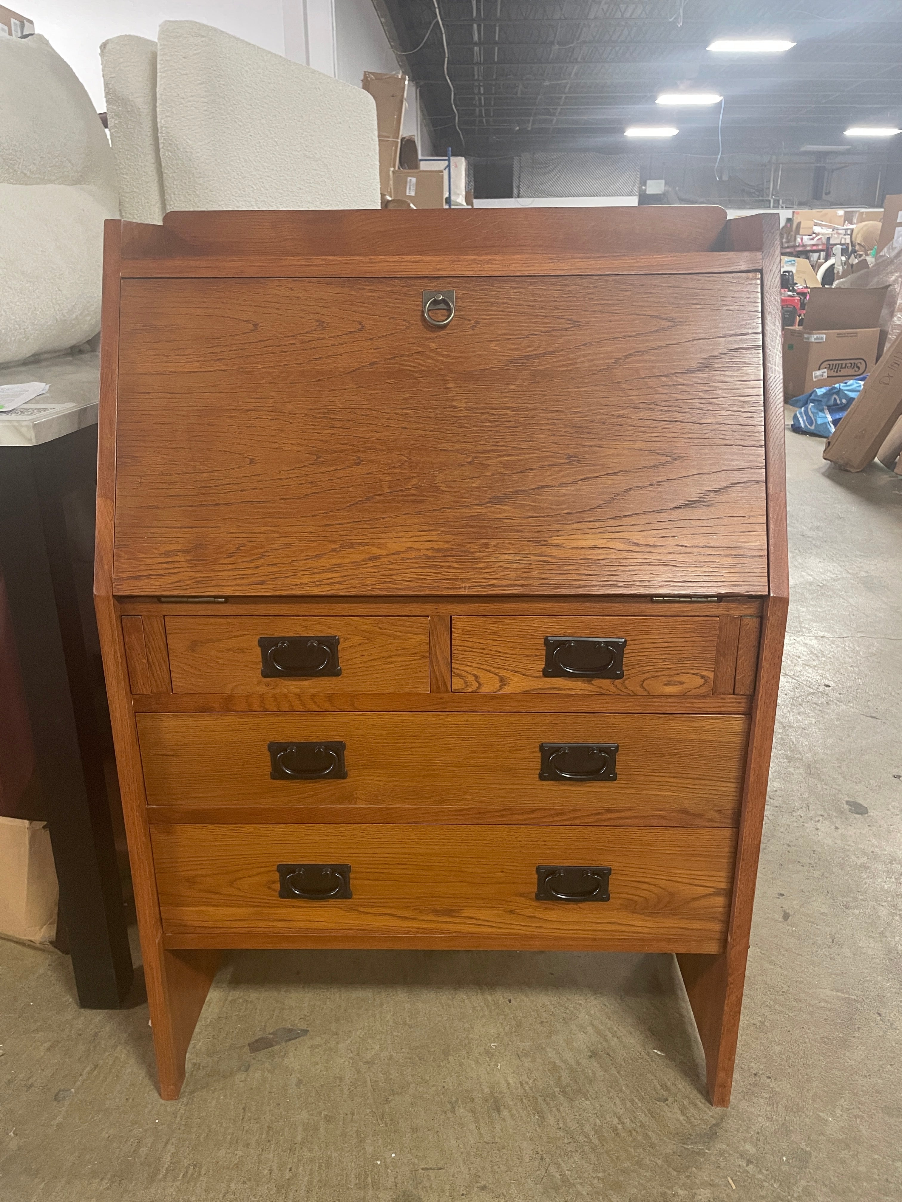 Arts and Crafts Mission Solid Oak Secretary Desk SHOWROOM ITEM