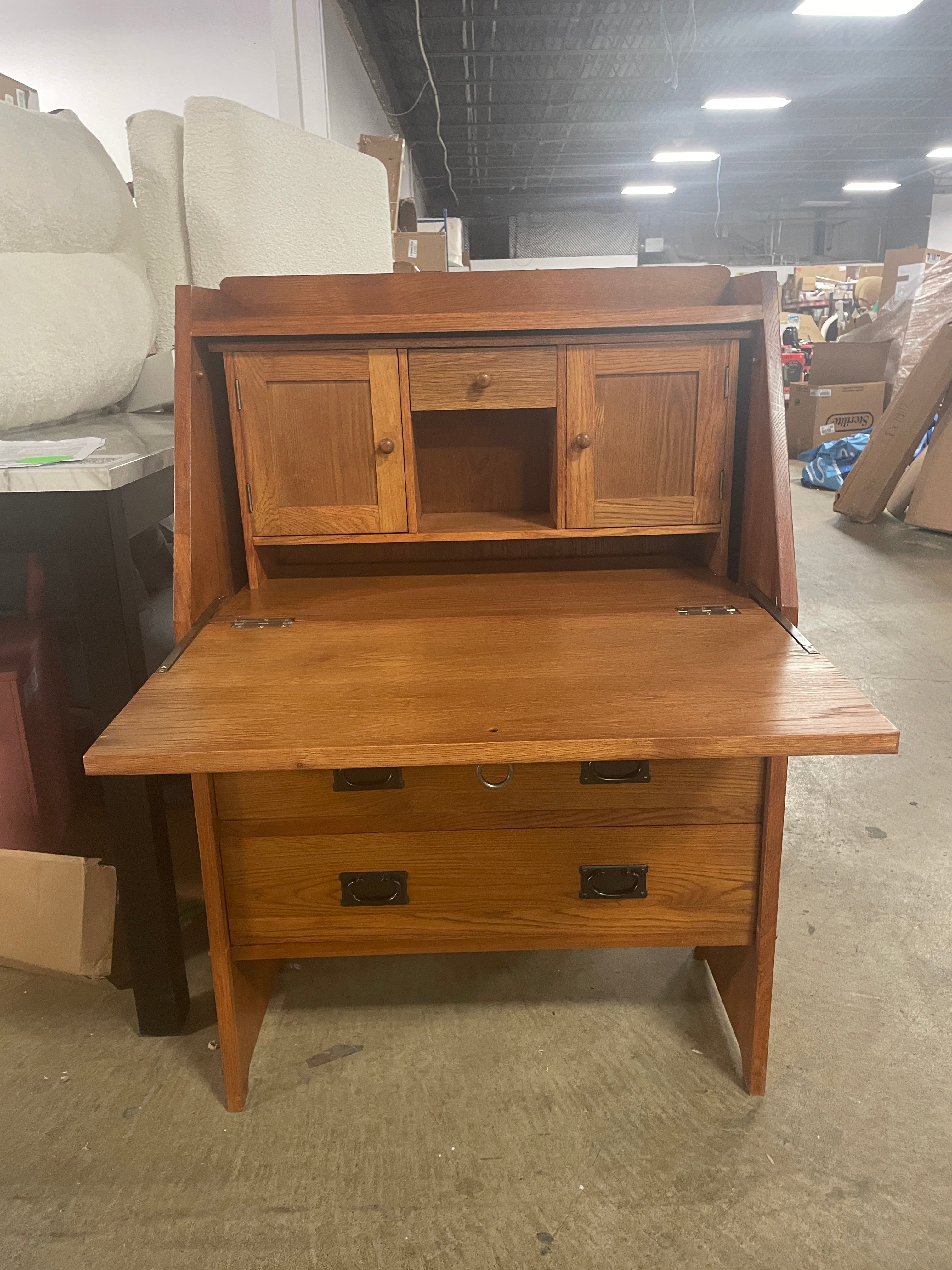 Arts and Crafts Mission Solid Oak Secretary Desk SHOWROOM ITEM