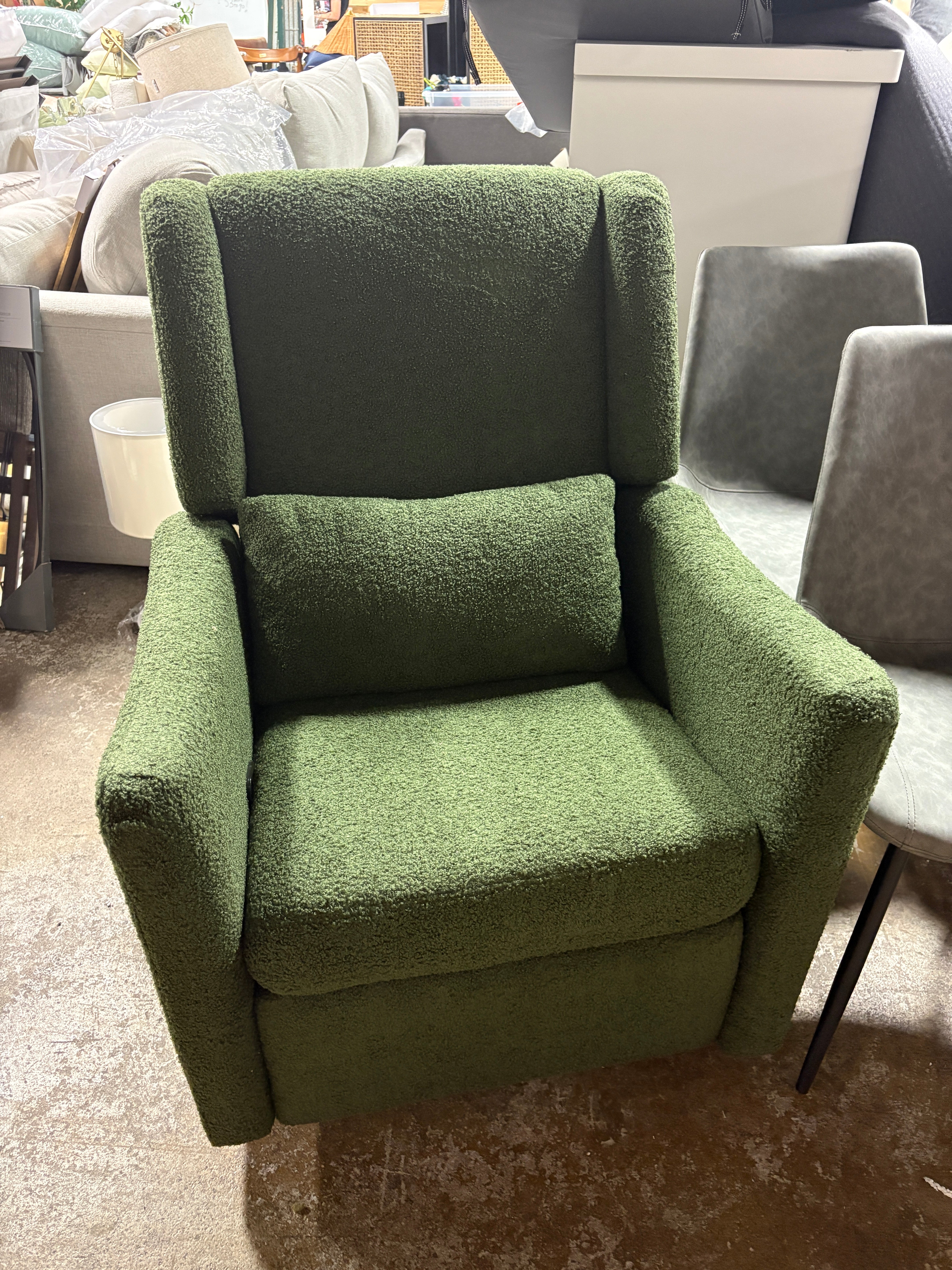 Swivel Wingback Glider Rocker Nursery Recliner Chair - GREEN SHOWROOM ITEM