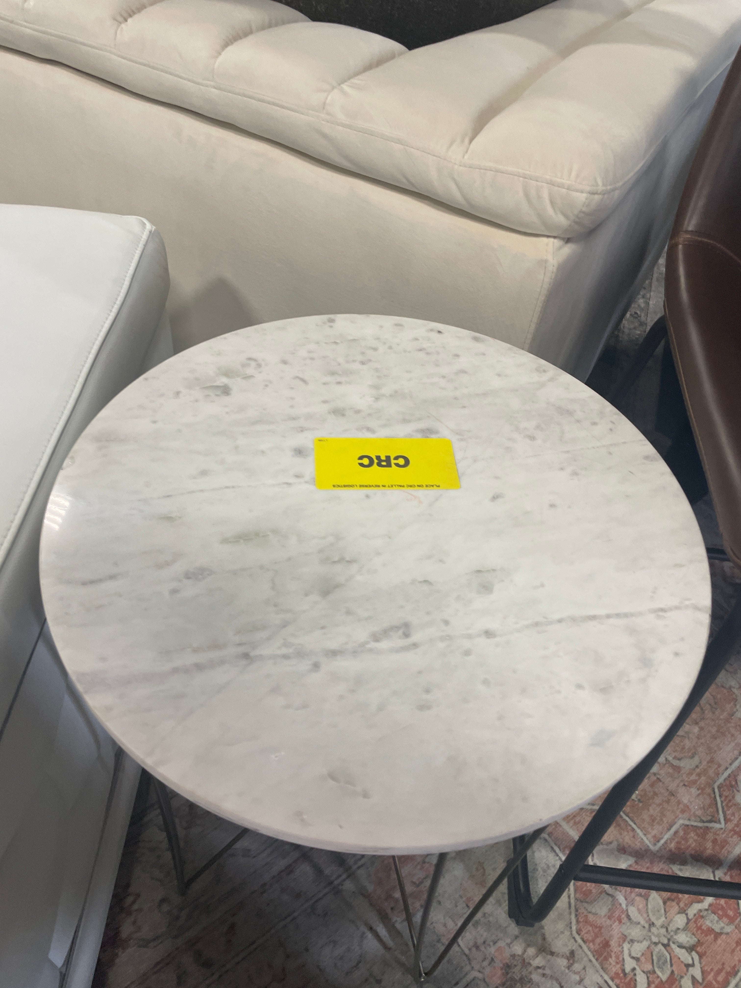 Marble Top Round Table Gold SHOWROOM ITEM