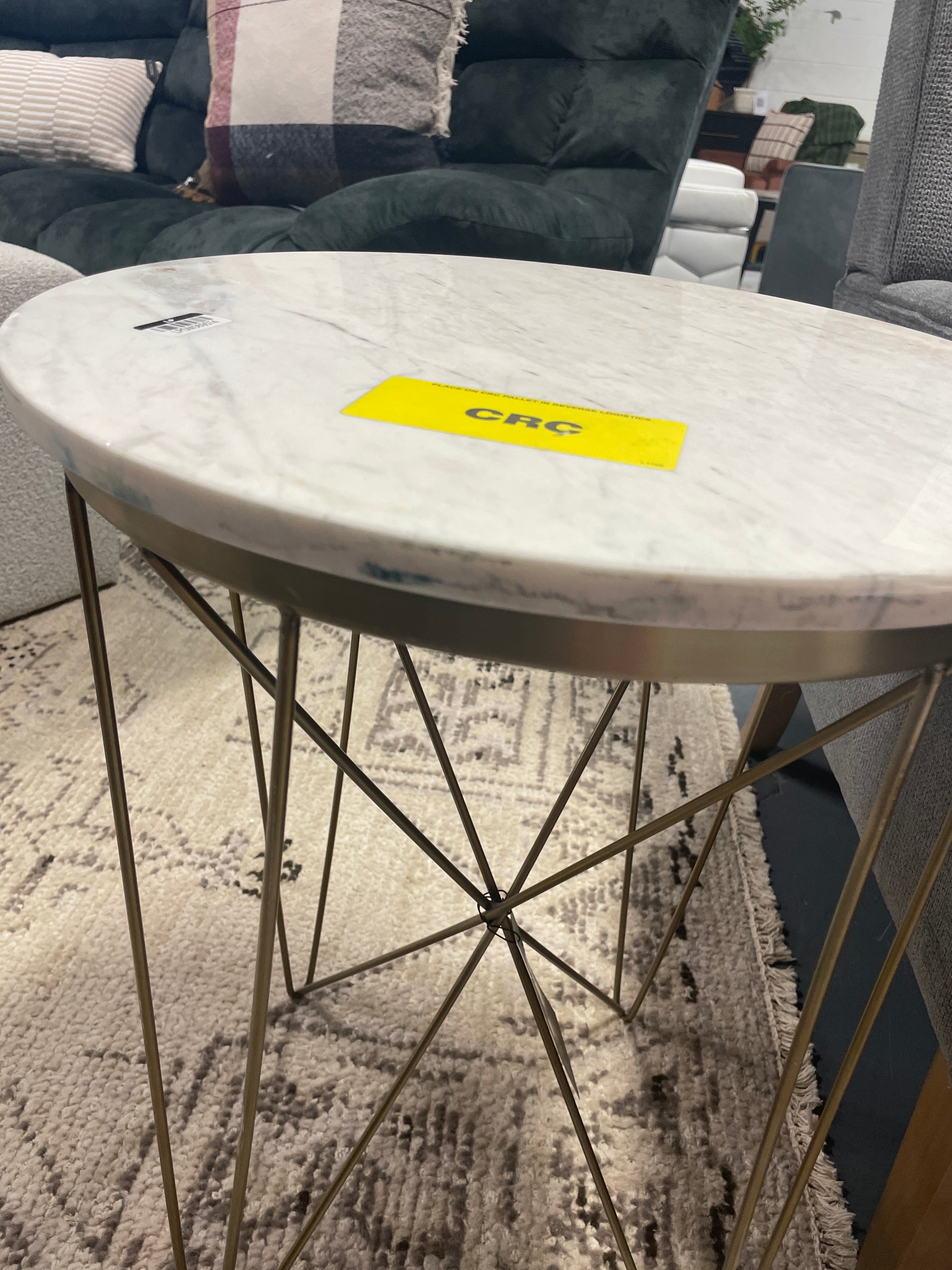 Marble Top Round Table Gold SHOWROOM ITEM