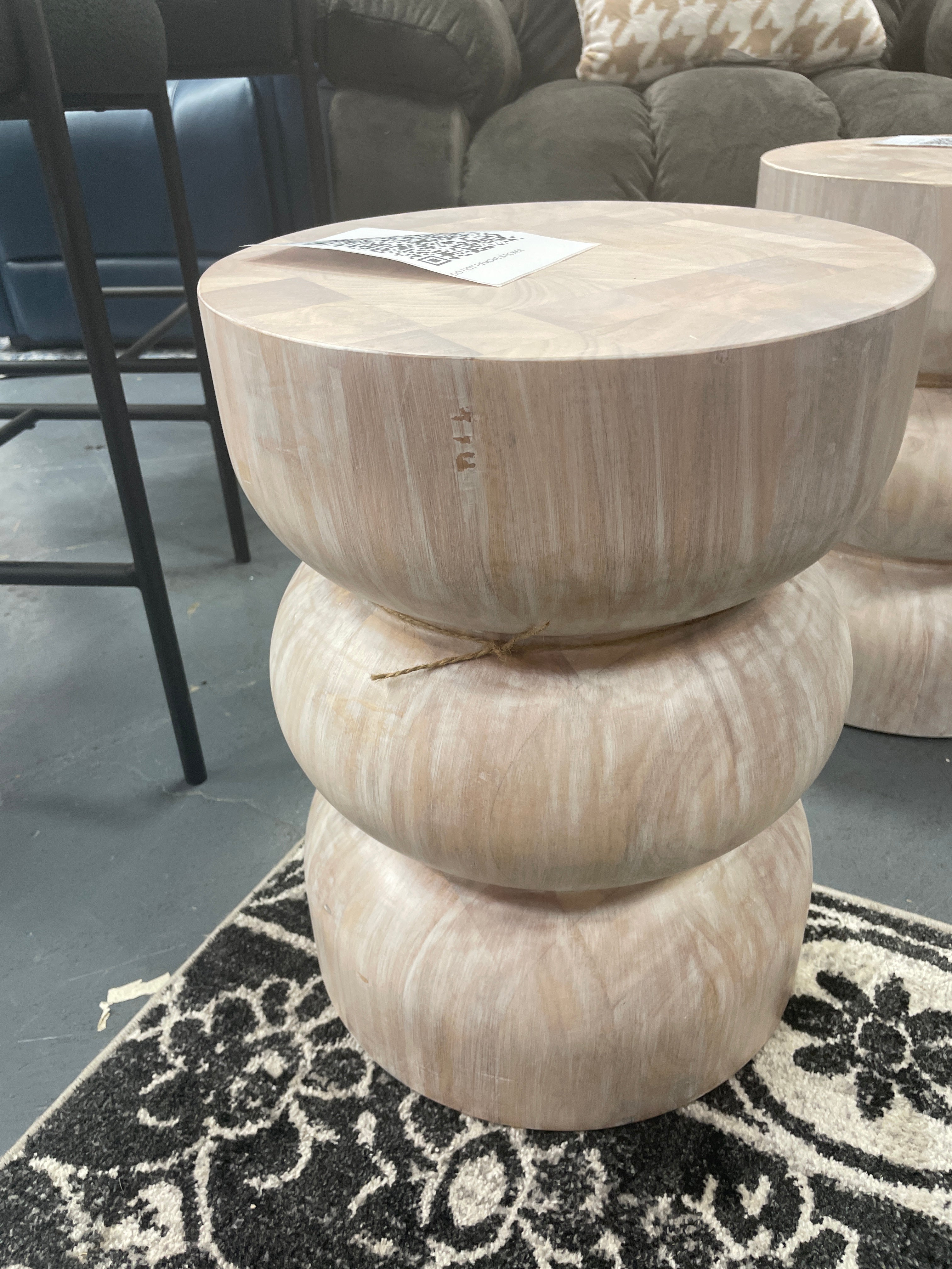 Accent Table White Wash SHOWROOM ITEM