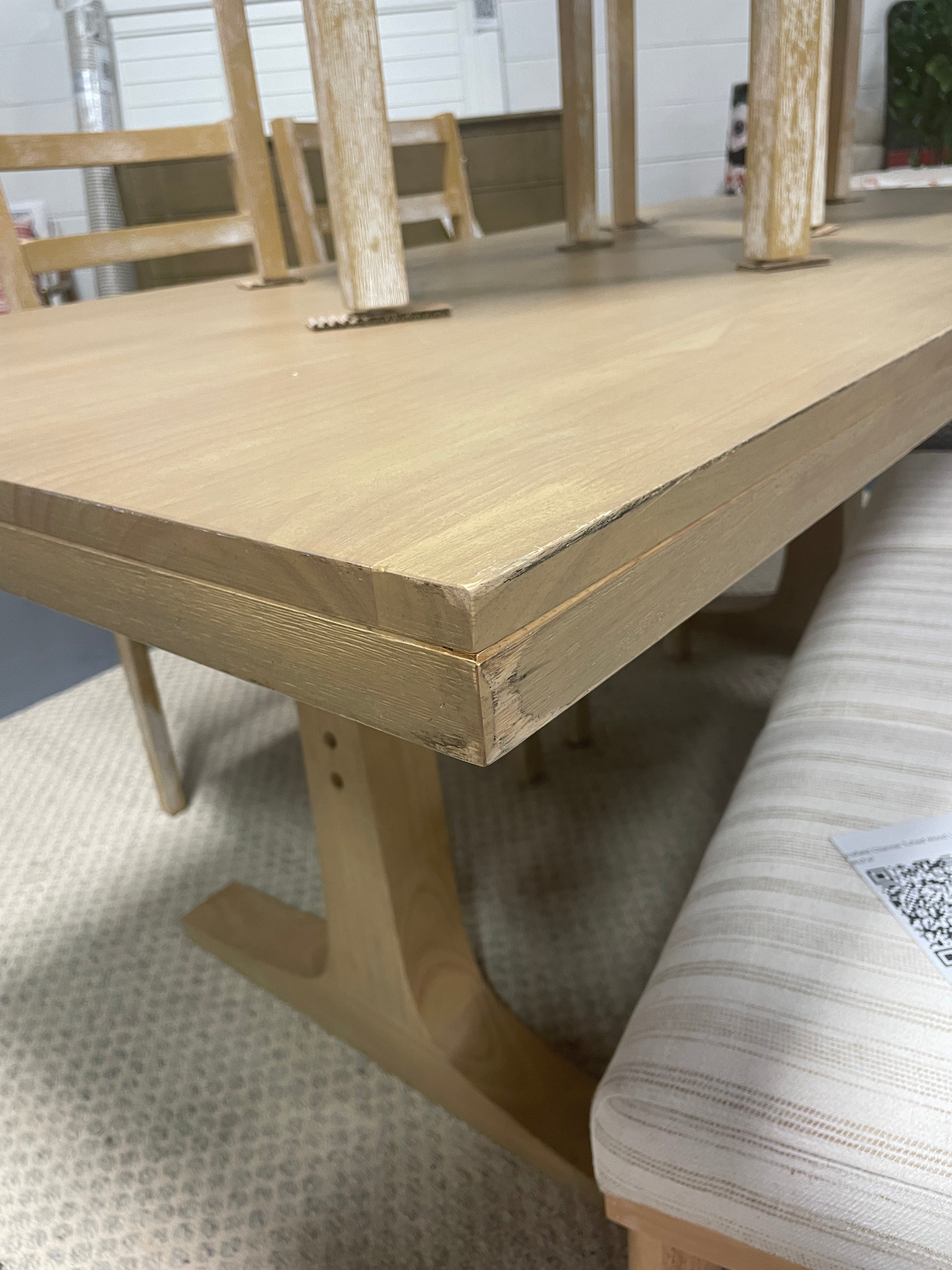 Pedestal Wood Dining Table SHOWROOM ITEM