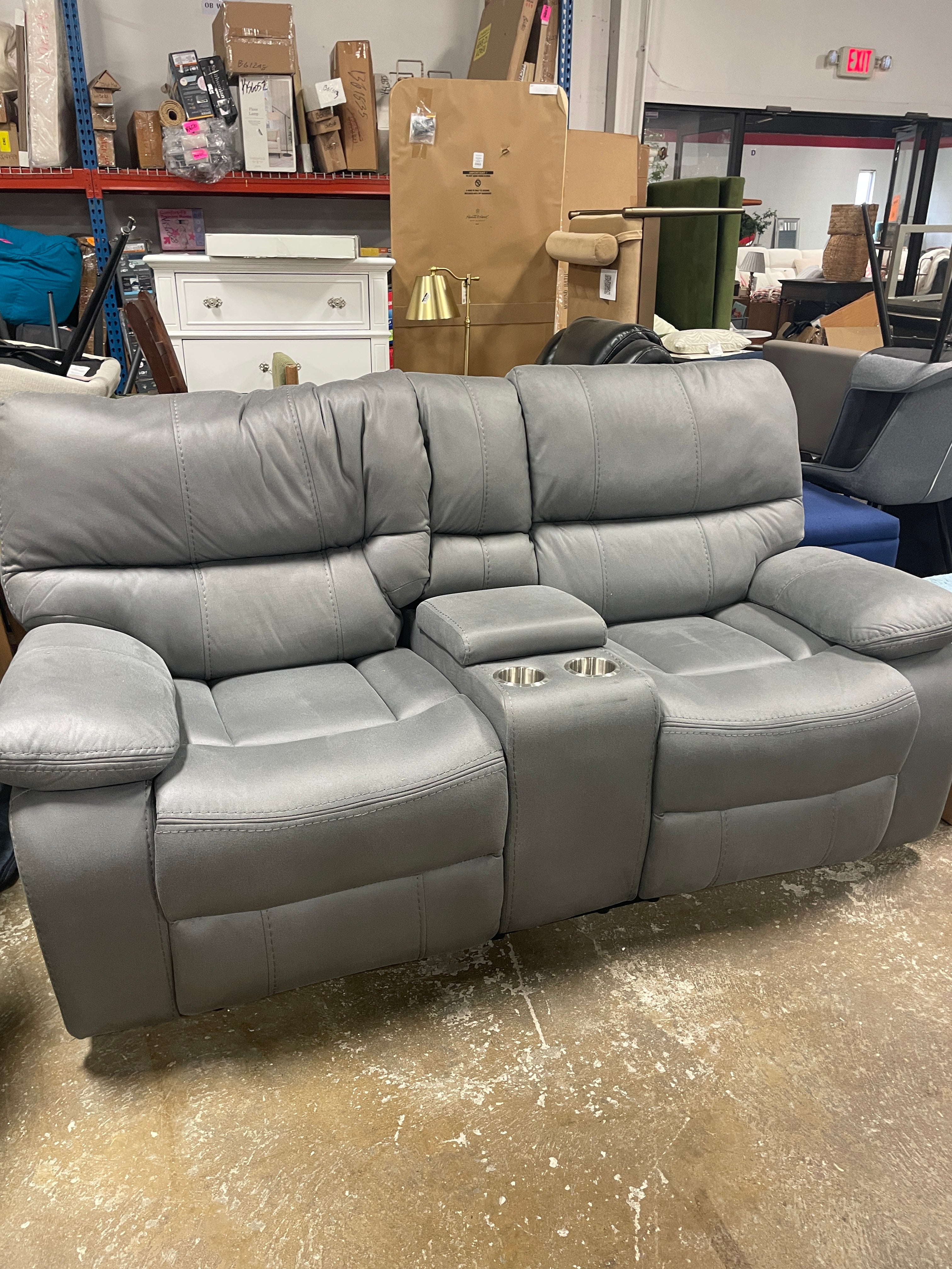 Betsy Furniture Microfiber Reclining Loveseat SHOWROOM ITEM