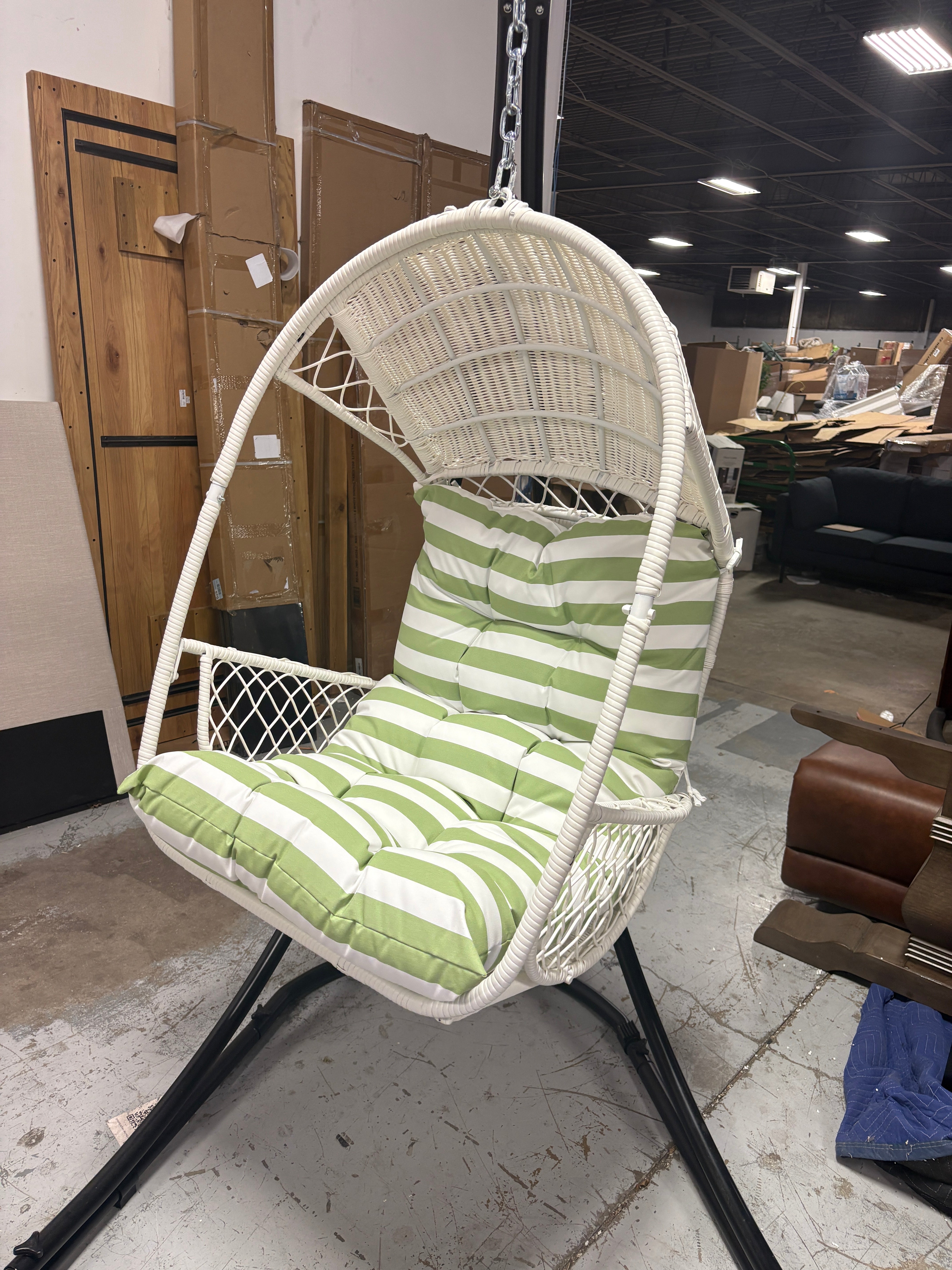 Amanda Wicker Hanging Chair SHOWROOM ITEM